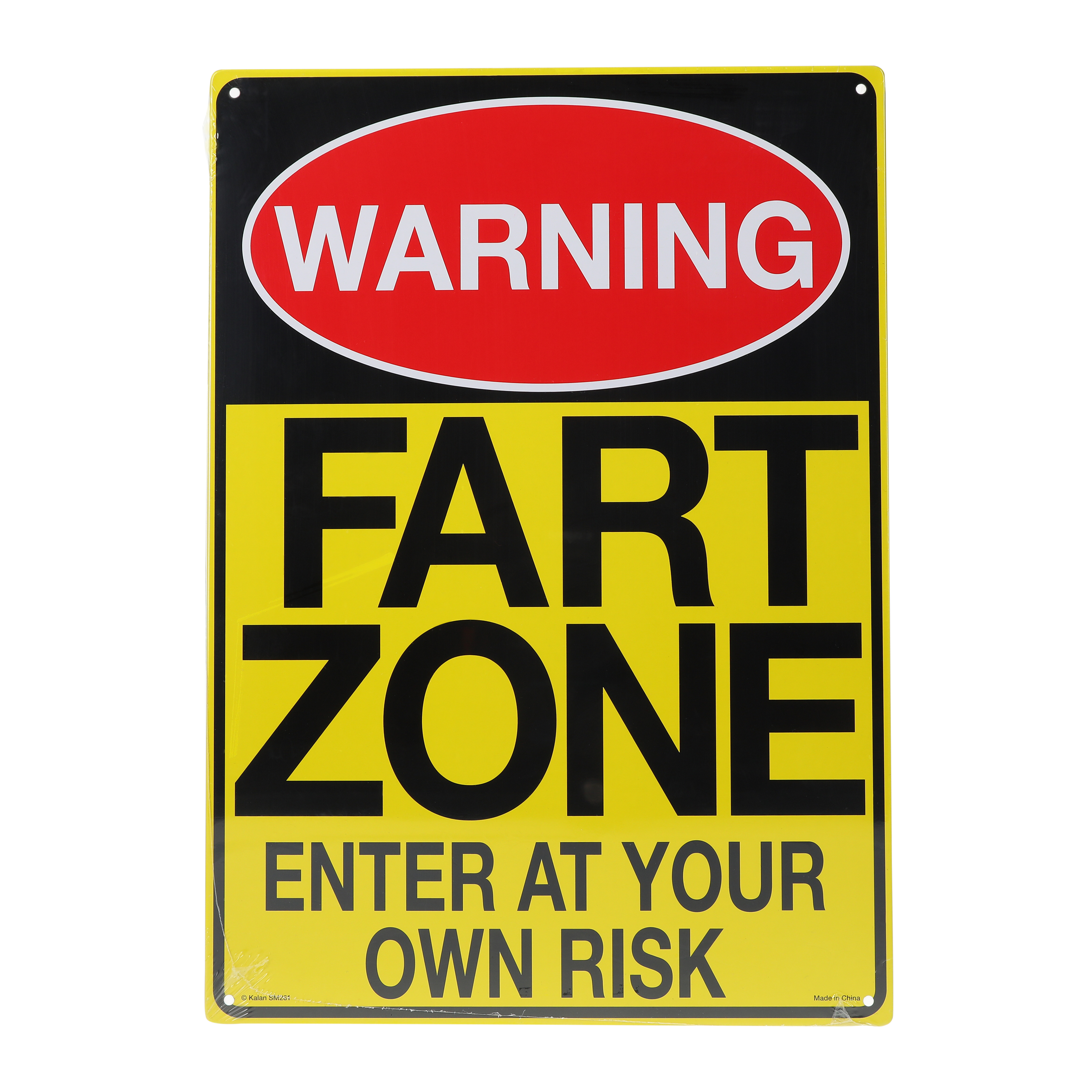 'Warning: Fart Zone' Metal Sign 8.25in x 11.5in