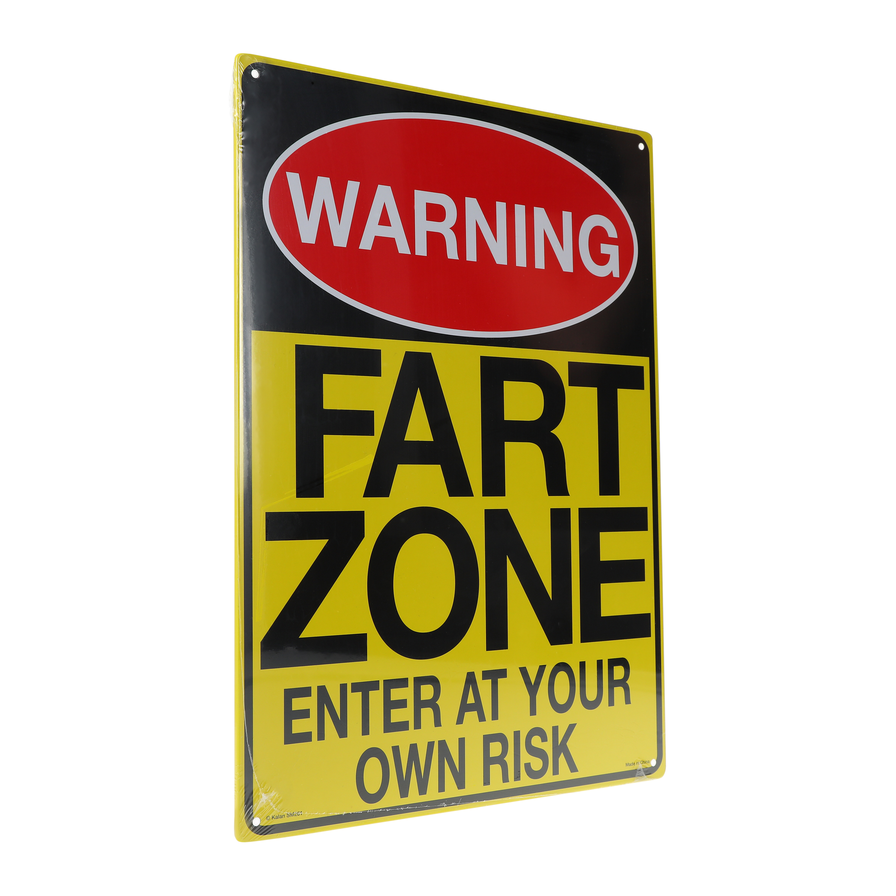 'Warning: Fart Zone' Metal Sign 8.25in x 11.5in