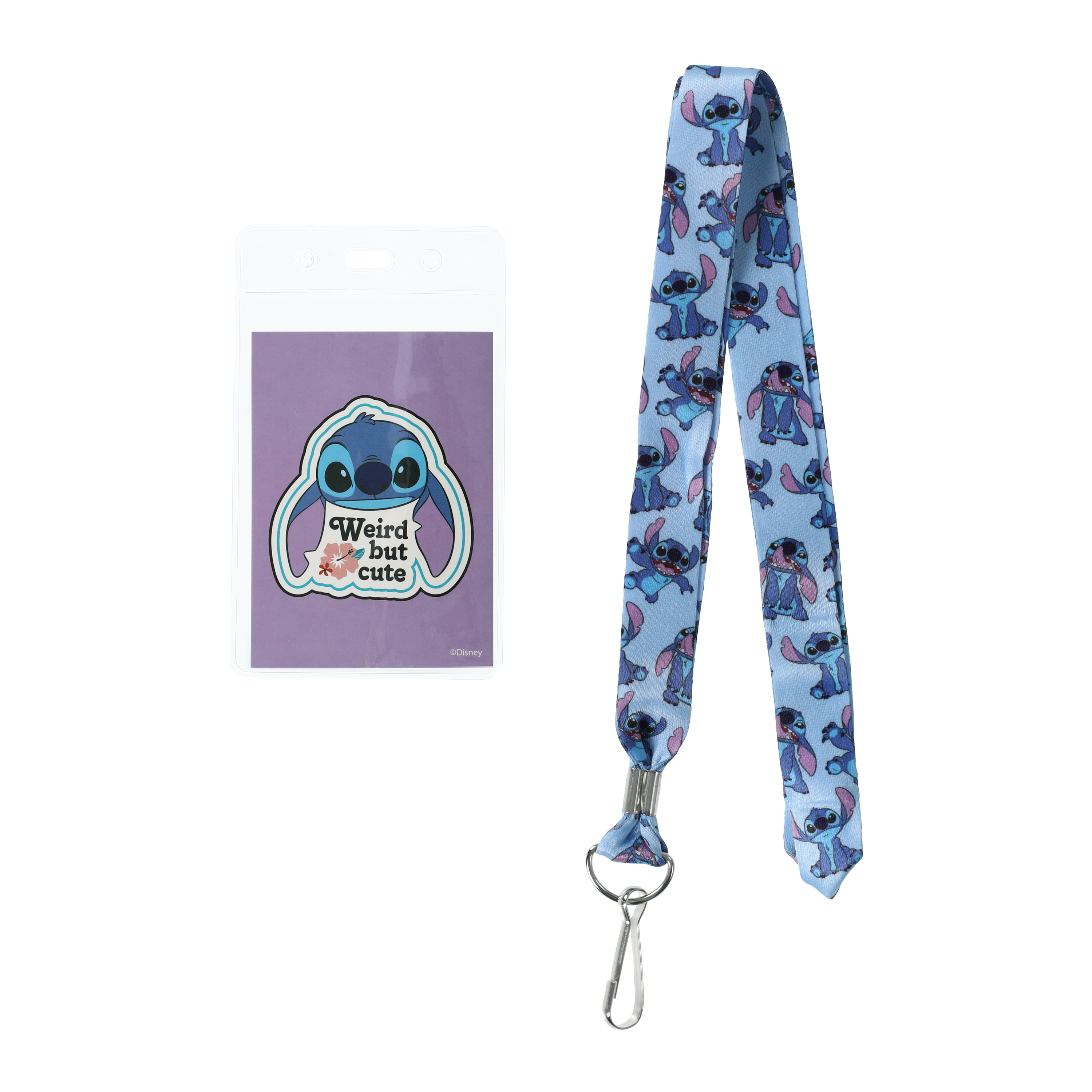 Disney Stitch Lanyard With Badge Holder