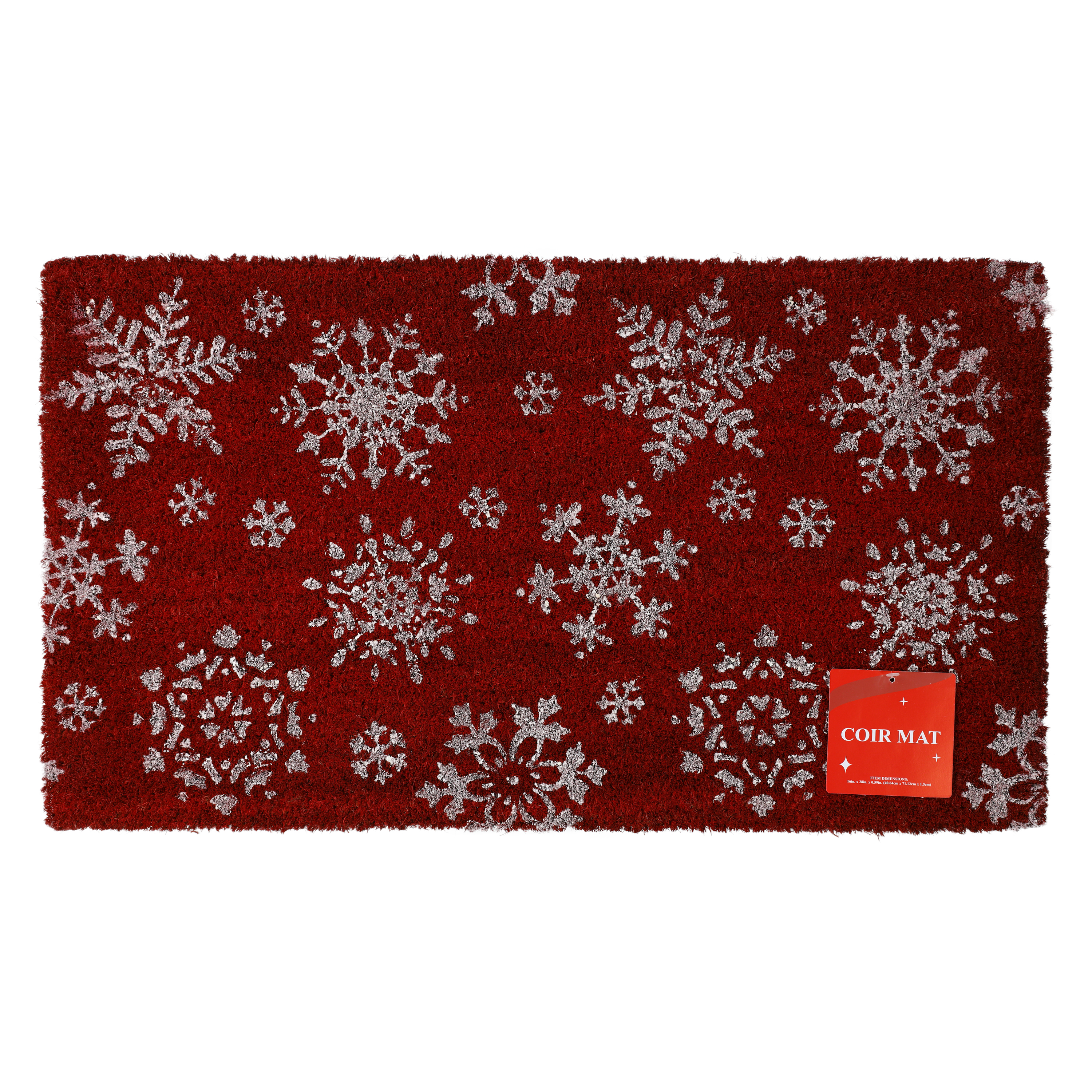 Holiday Snowflake Coir Mat 28in x 16in