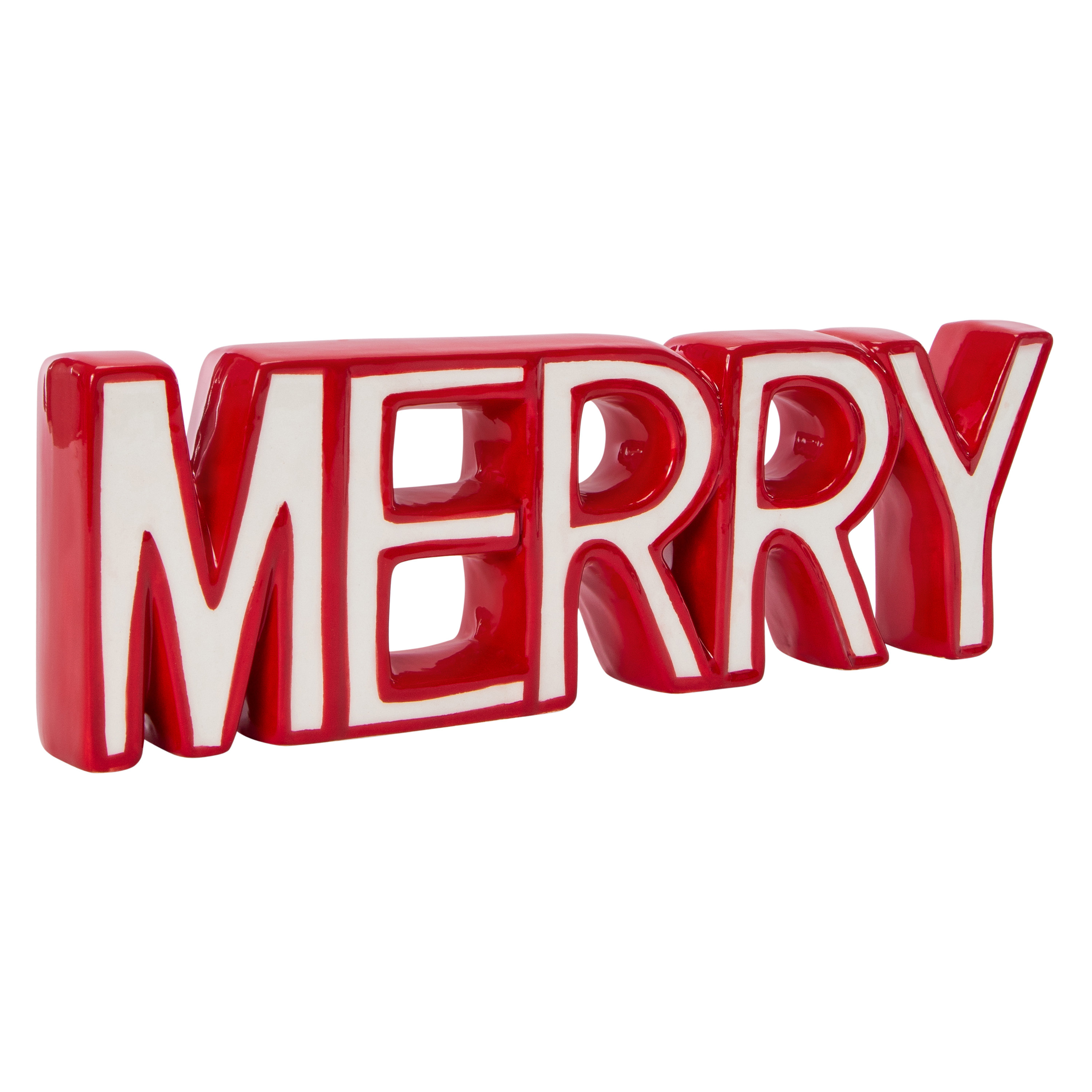 'Merry' Tabletop Christmas Sign 3.35in x 10.75in