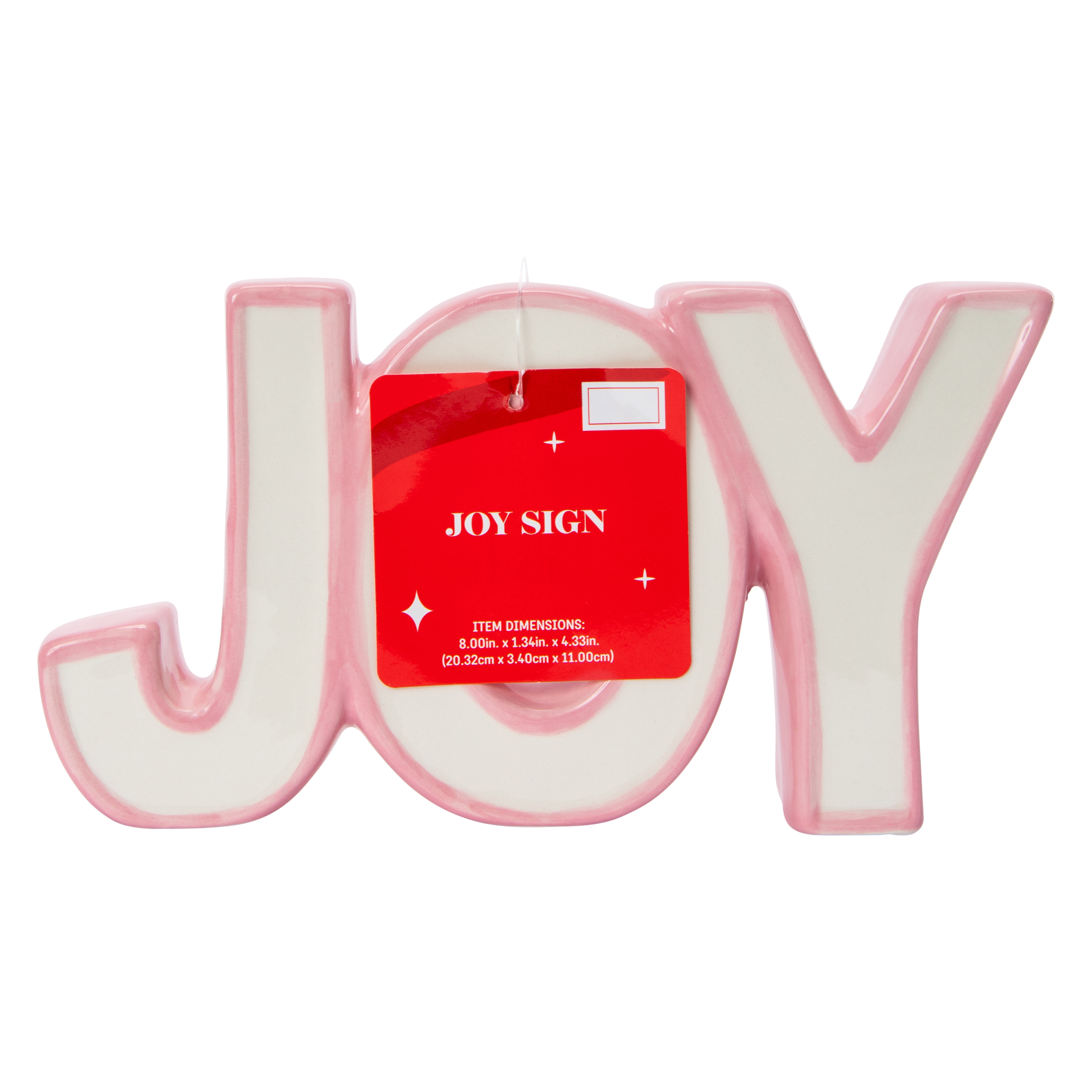 'Joy' Tabletop Christmas Decor Sign 8in x 4.33in