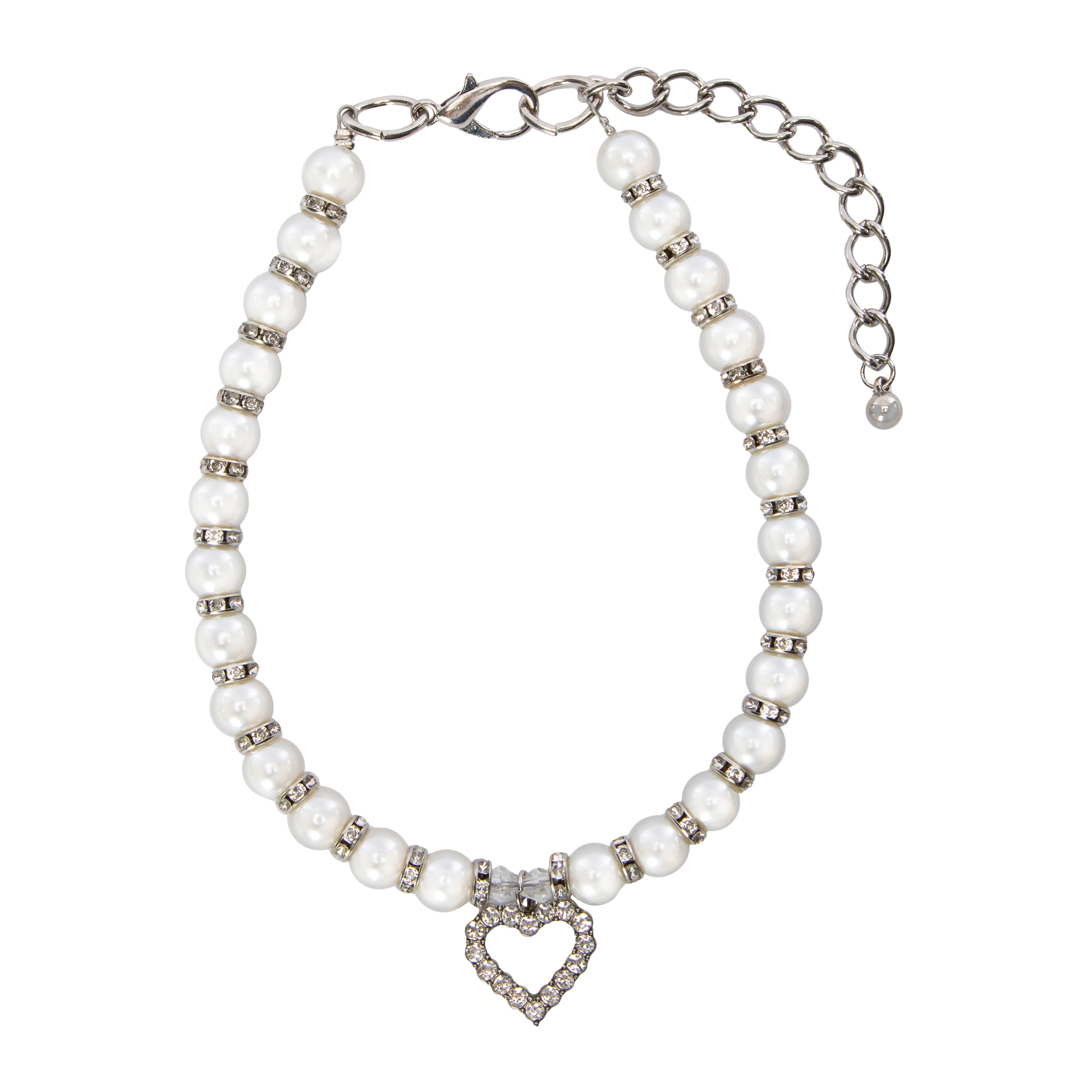 Pearl & Heart-Charm Pet Jewelry
