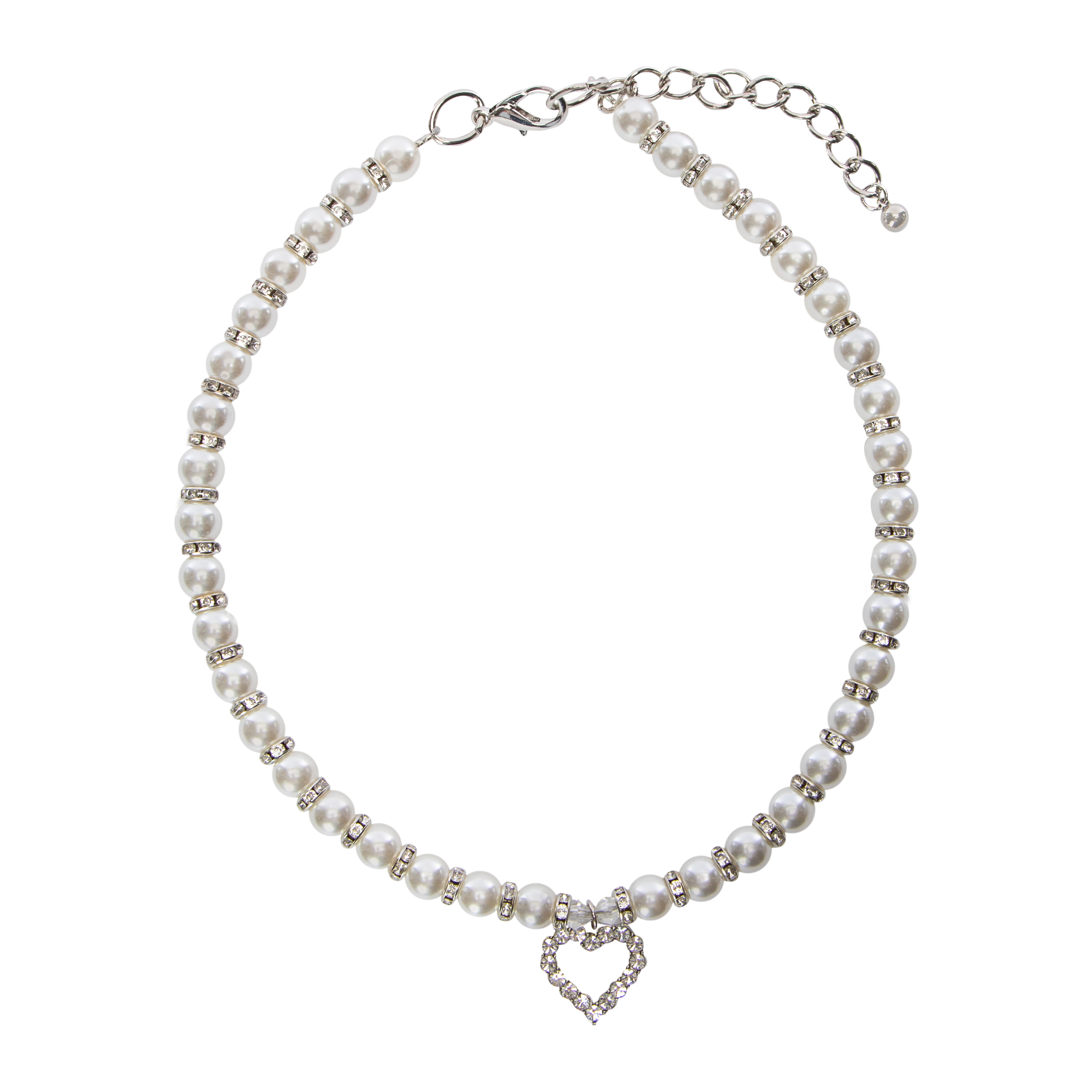 Pearl & Heart-Charm Pet Jewelry - Large