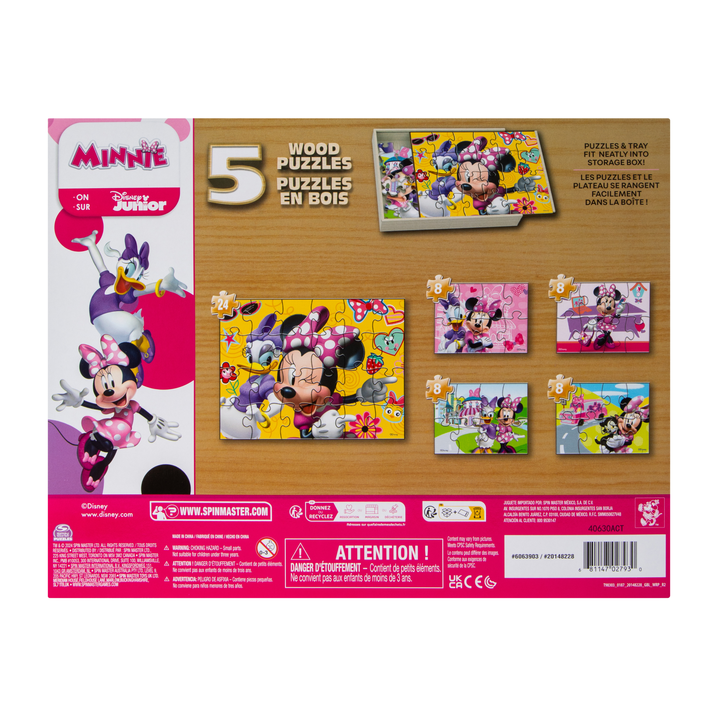 Disney Minnie Mouse Wood Puzzles 5-Count