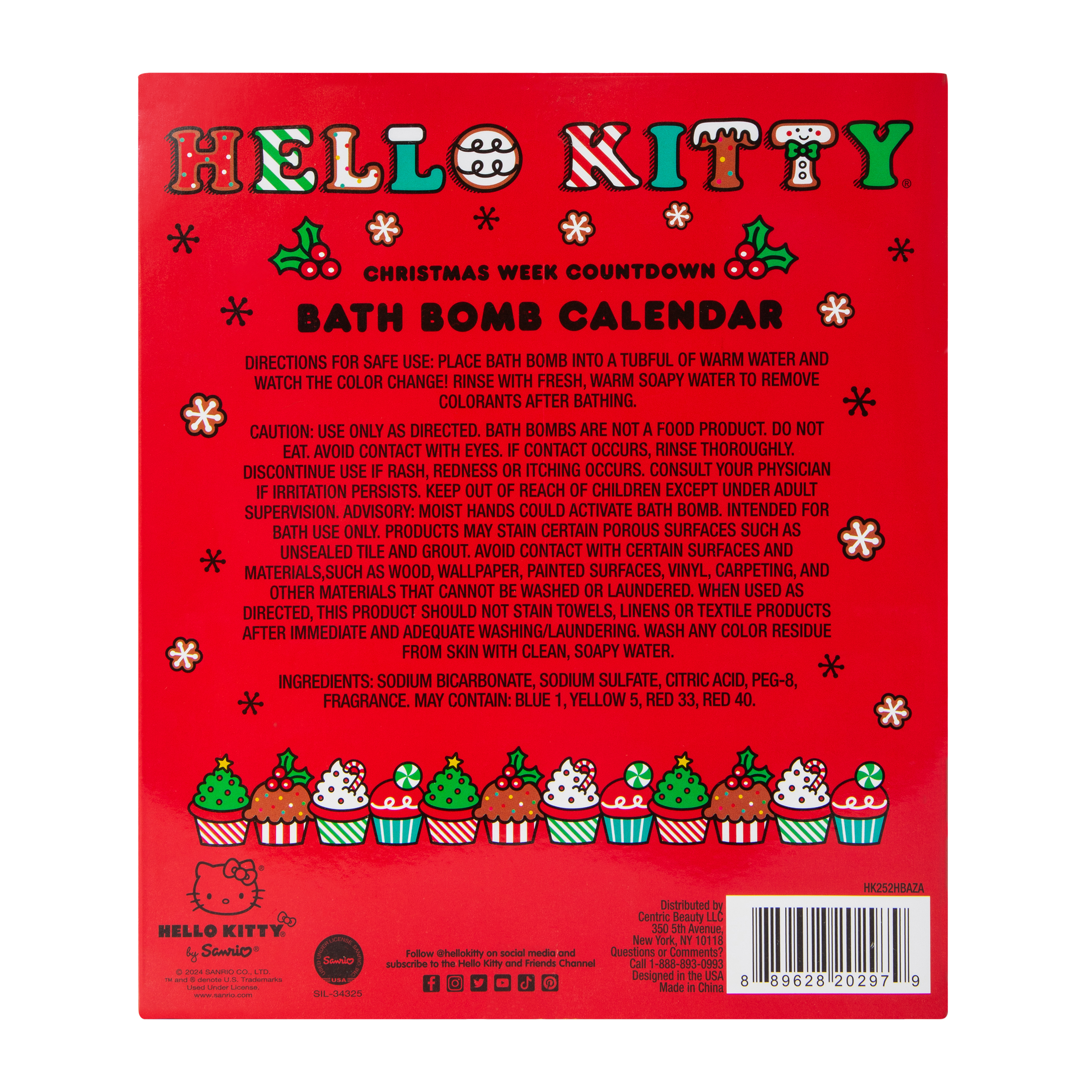 Hello Kitty® Christmas Week Countdown Bath Bomb Calendar 7.4oz