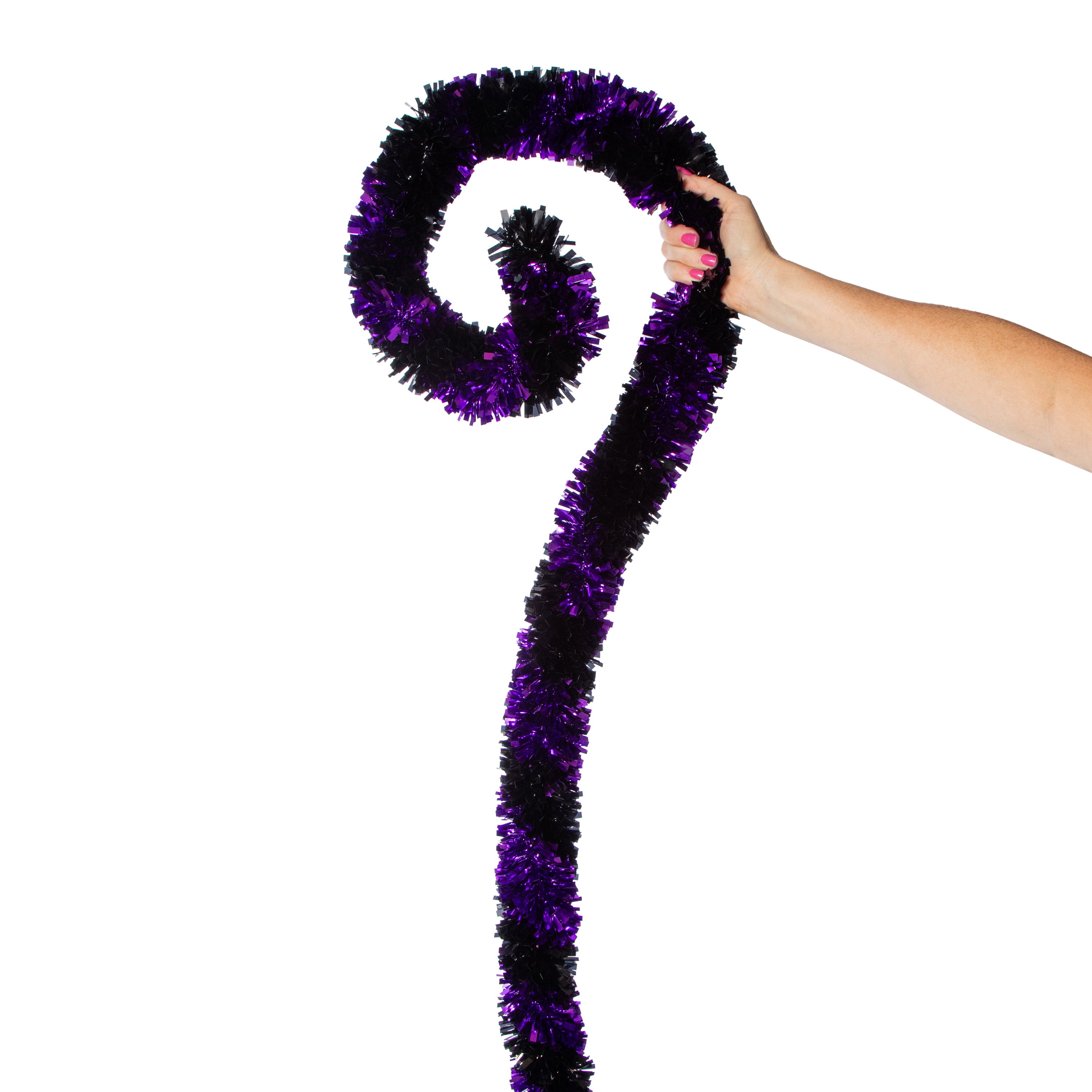 Stripe Tinsel Cane Halloween Decor 48in