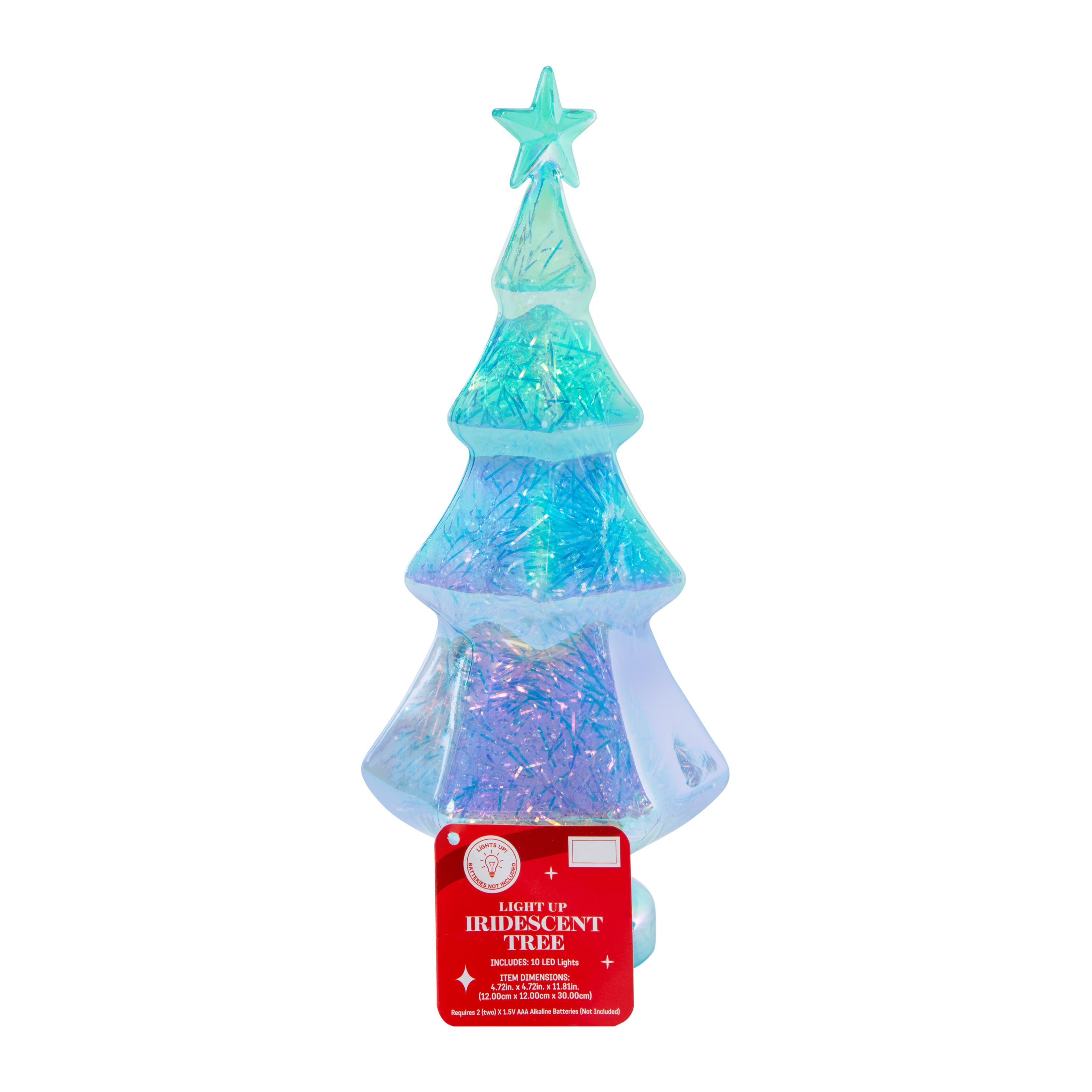 LED Iridescent Christmas Tree 4.72in x 11.81in