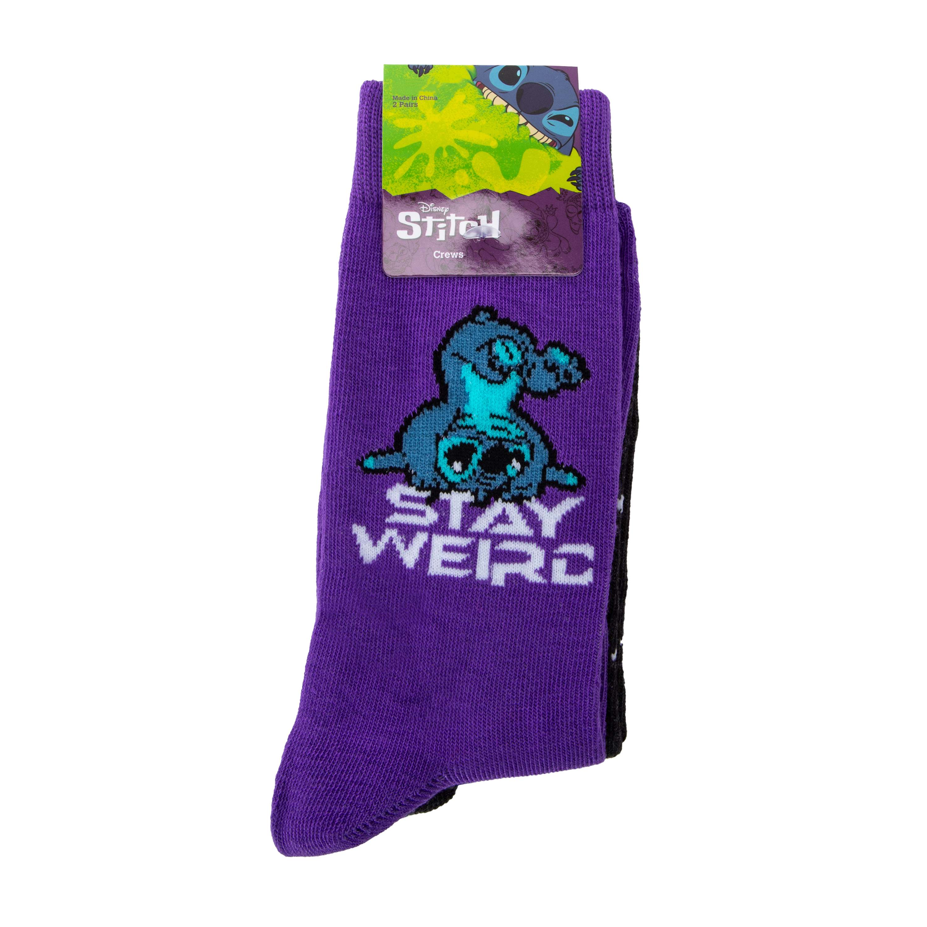 Disney Stitch Mens Crew Socks 2-Pack