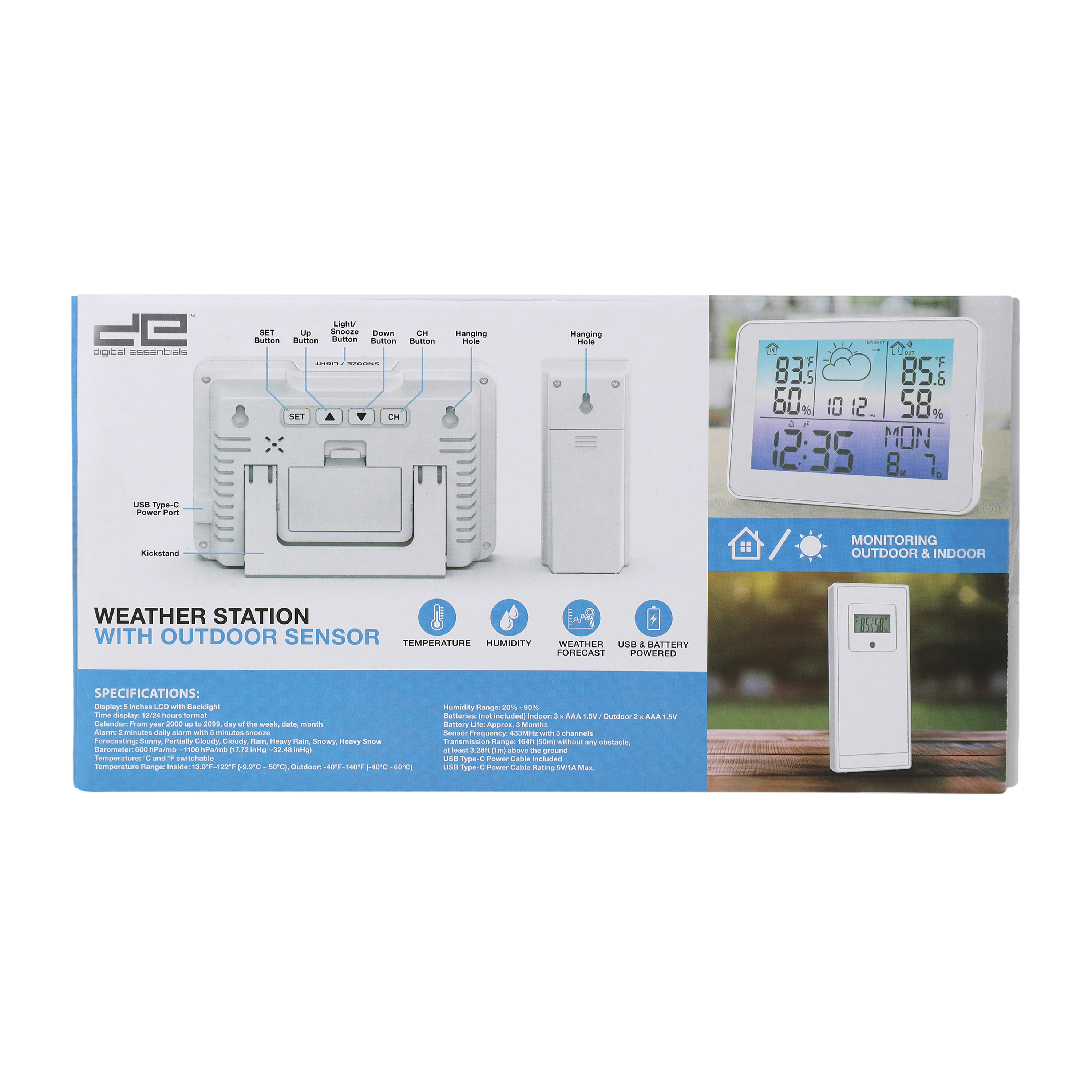 Weather Station With Outdoor Sensor