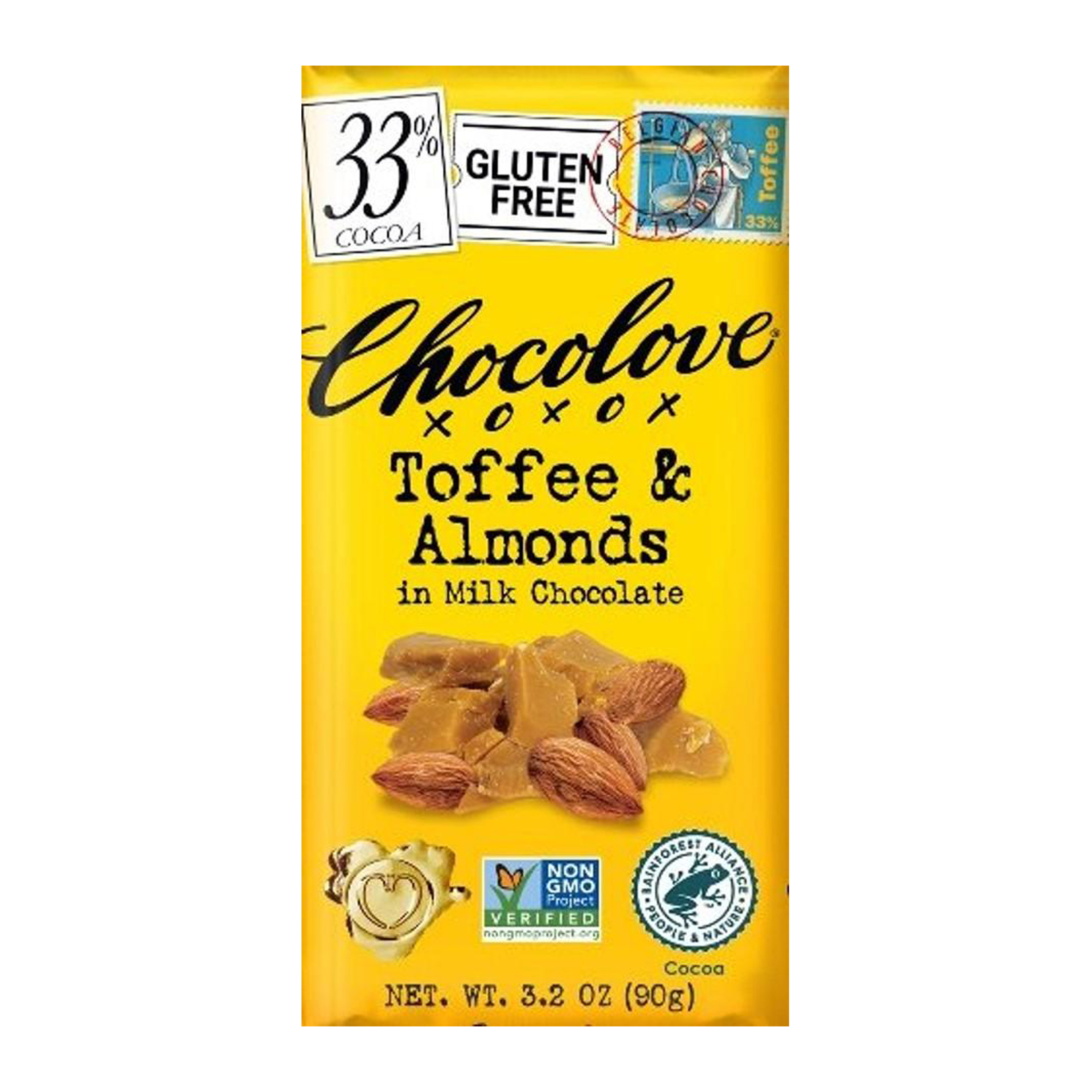 Chocolove® Toffee & Almonds in Milk Chocolate 3.2oz