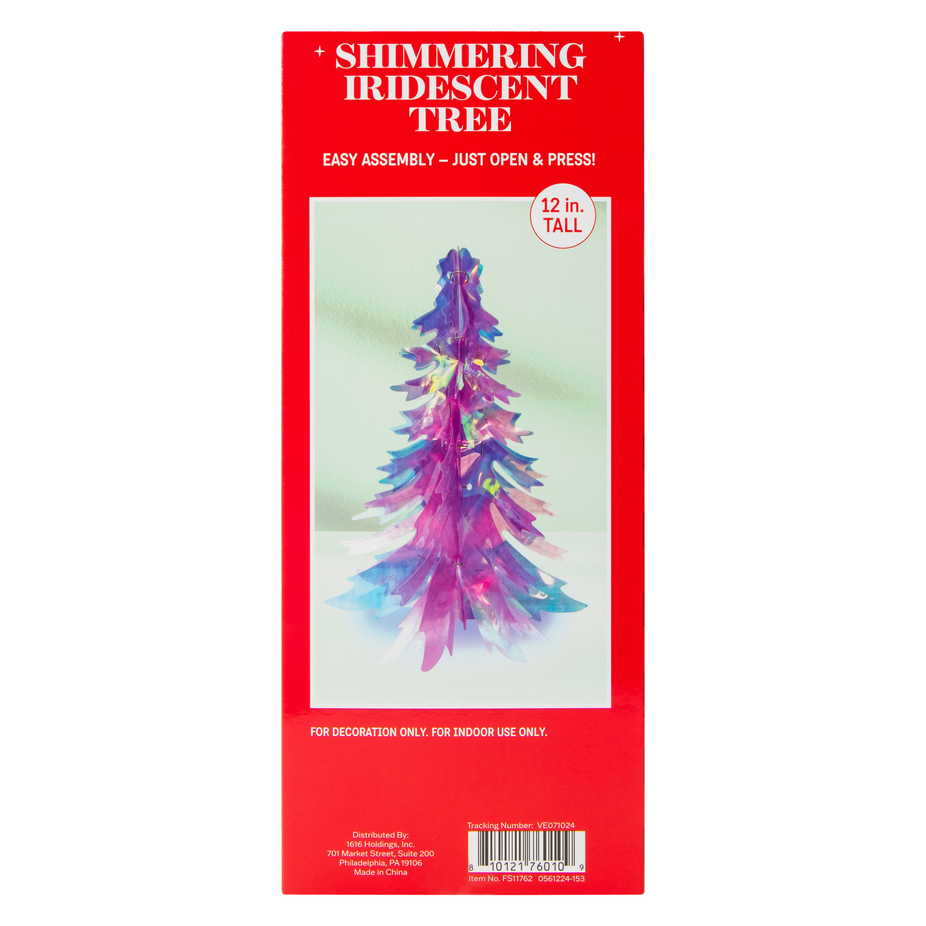 Shimmering Iridescent Christmas Tree 12in