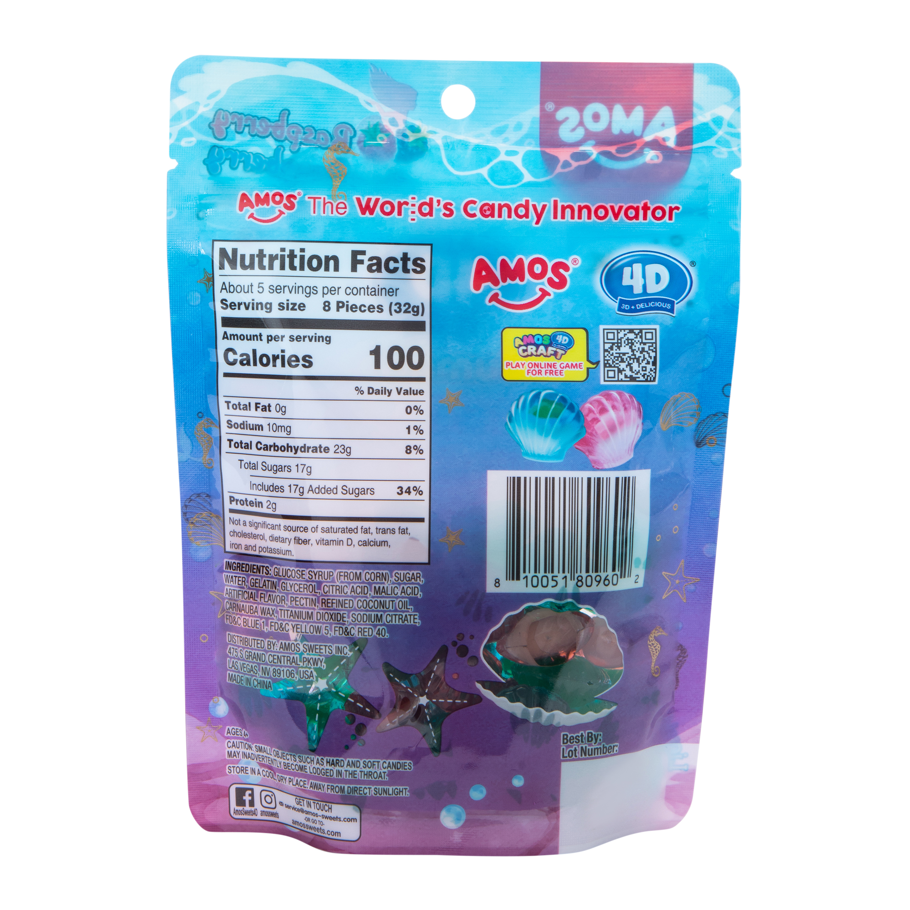 Amos® 4D Gummy Mermaid Jewels 6oz