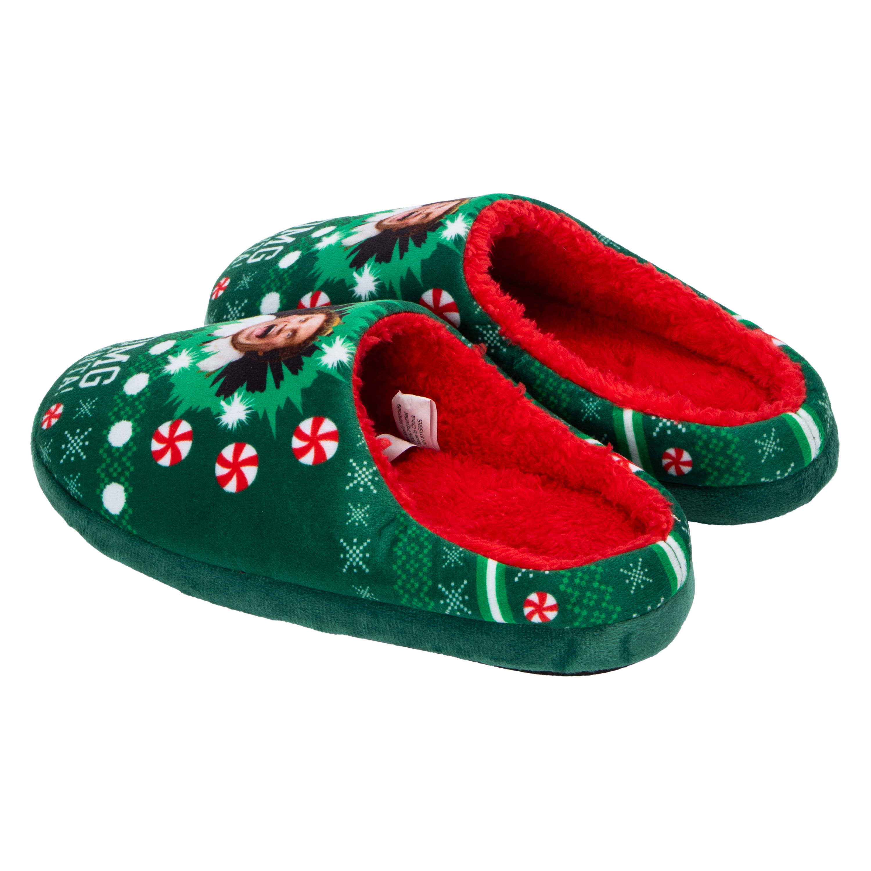 Elf 'OMG Santa!' Ladies Christmas Fleece-Lined Slippers