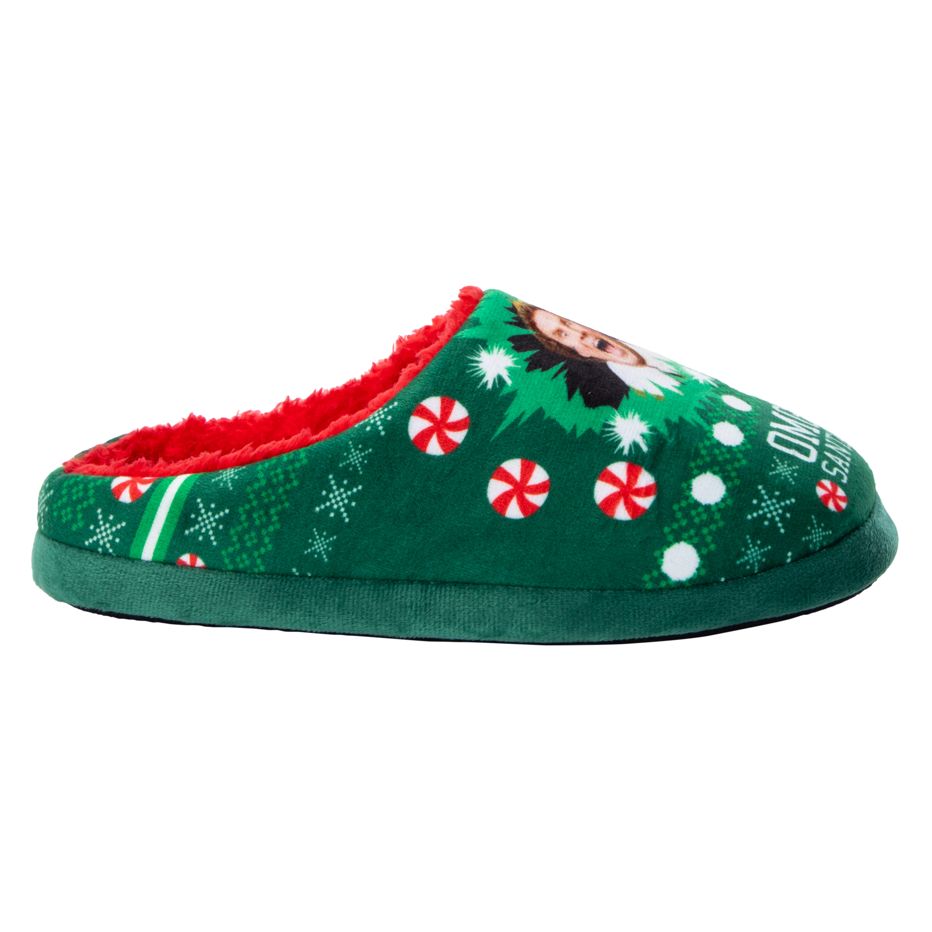 Elf 'OMG Santa!' Ladies Christmas Fleece-Lined Slippers