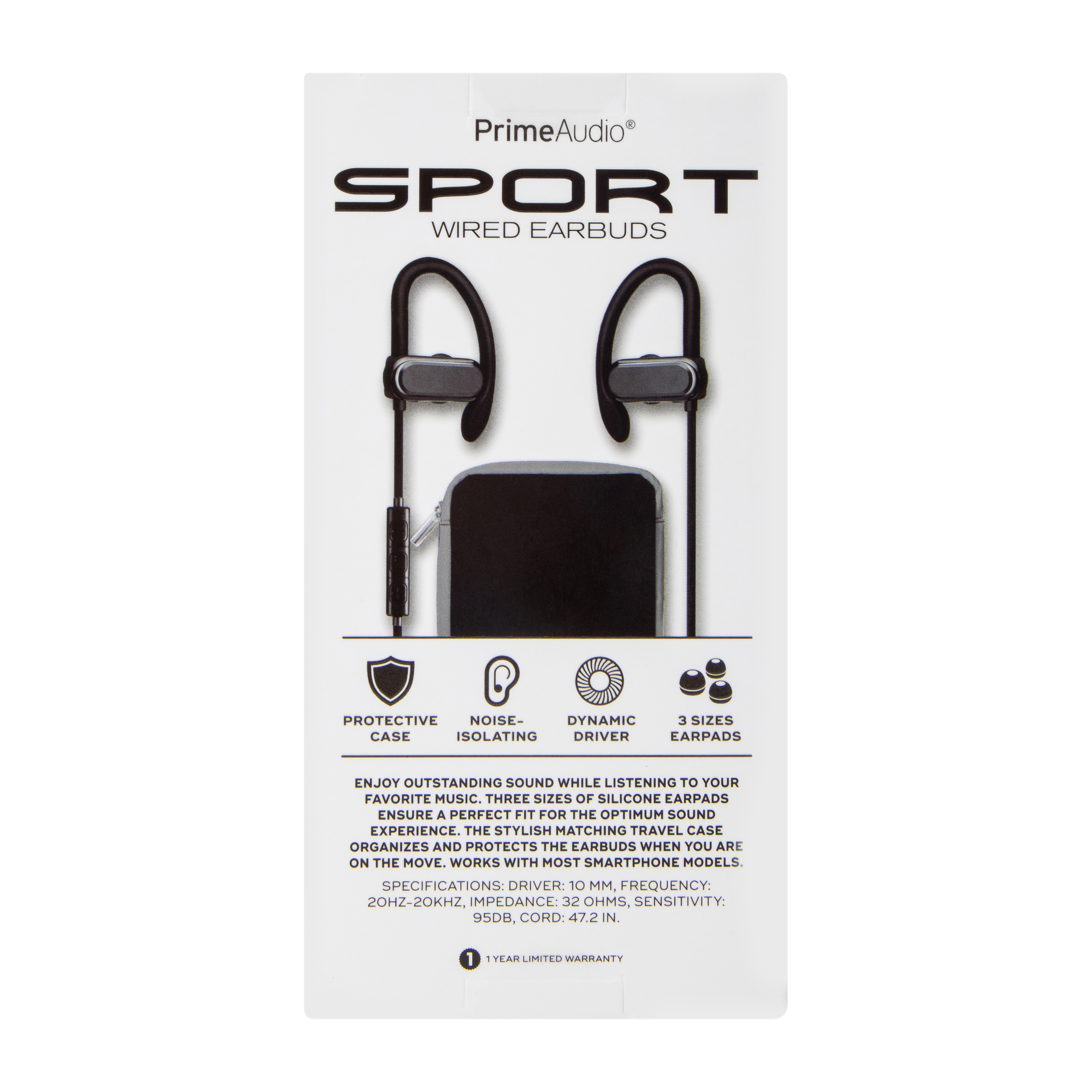 Sport Wired Earbuds With Noise Cancellation