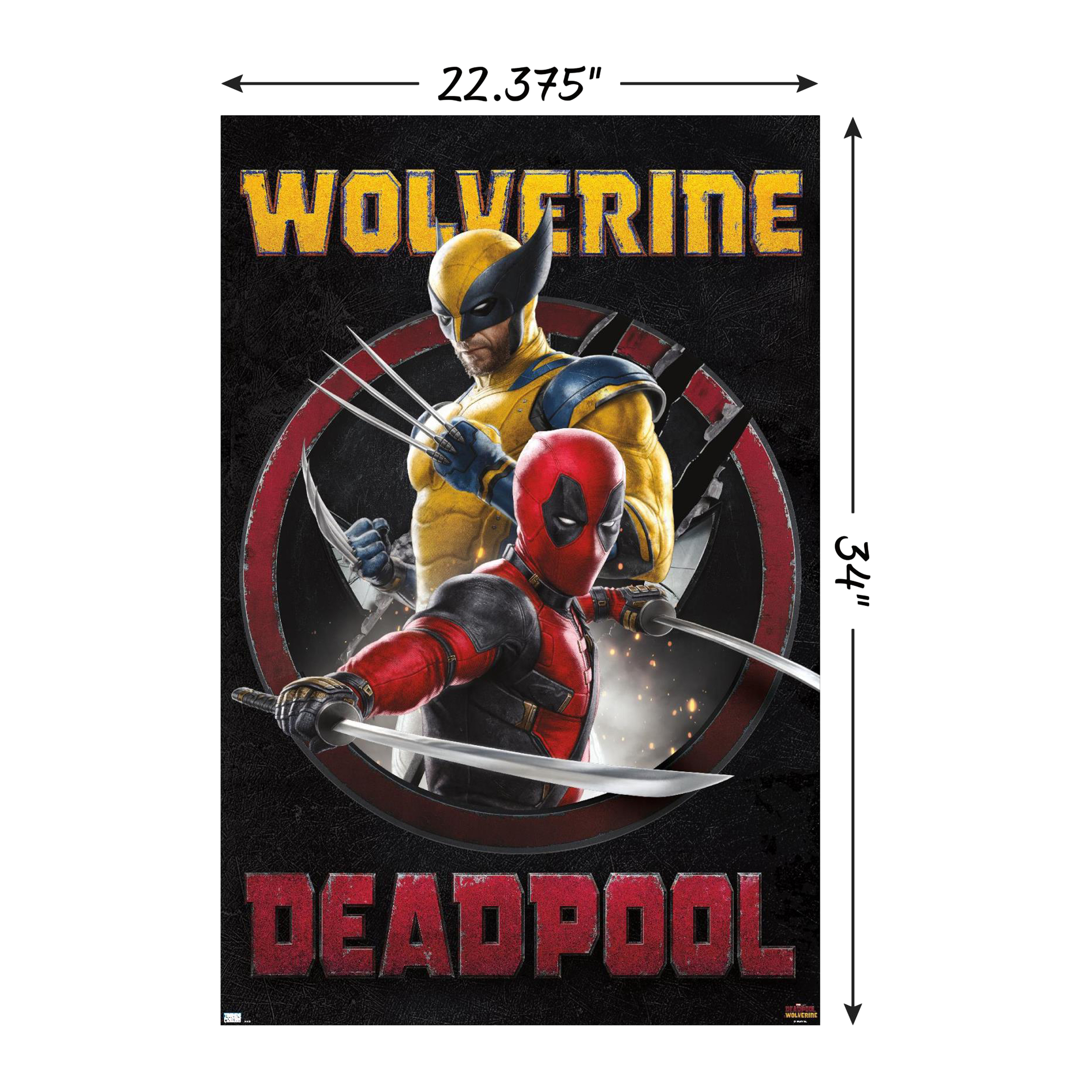 Marvel Wolverine & Deadpool Wall Art Poster 22.3in x 34in