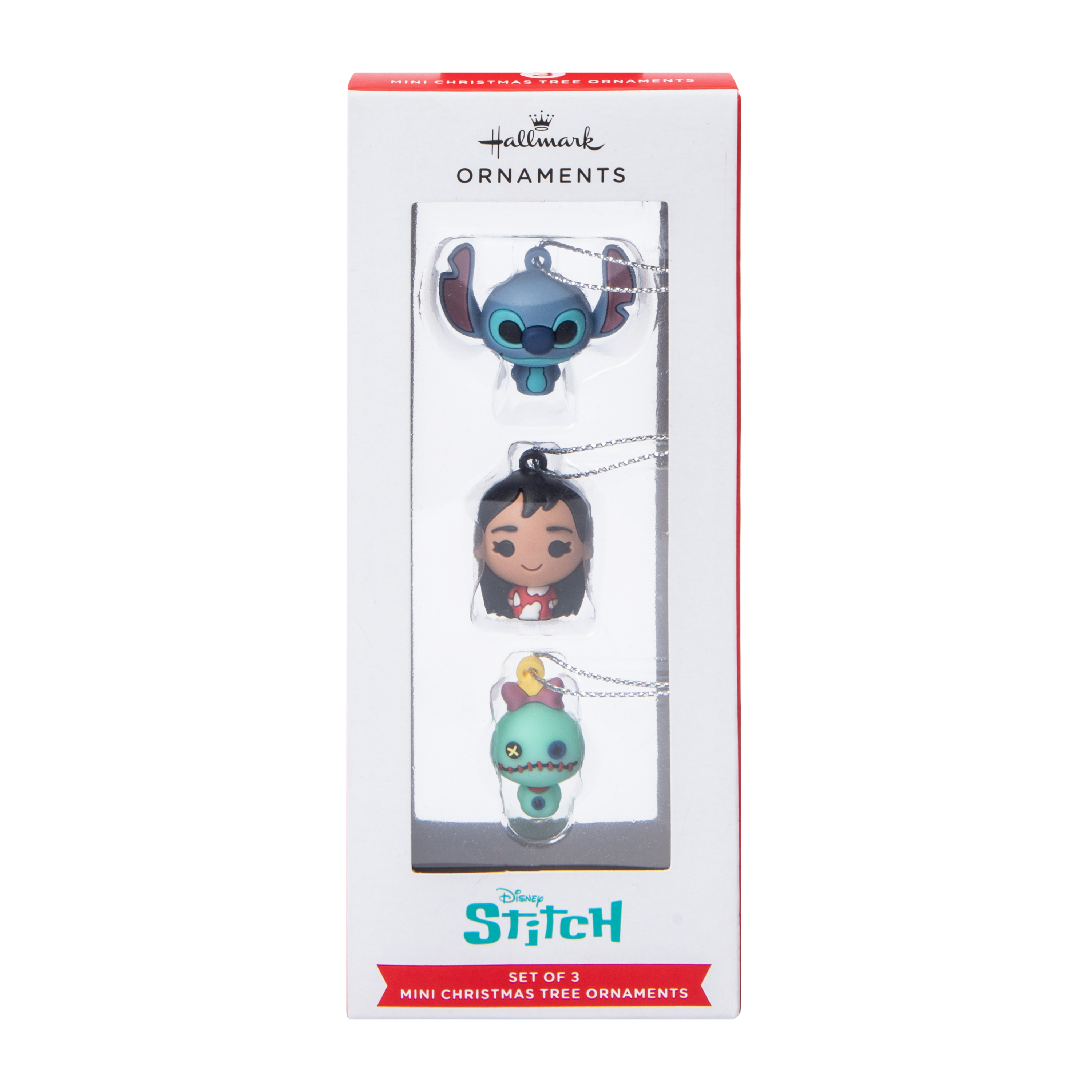 Disney Stitch Mini Christmas Tree Ornaments 3-Pack