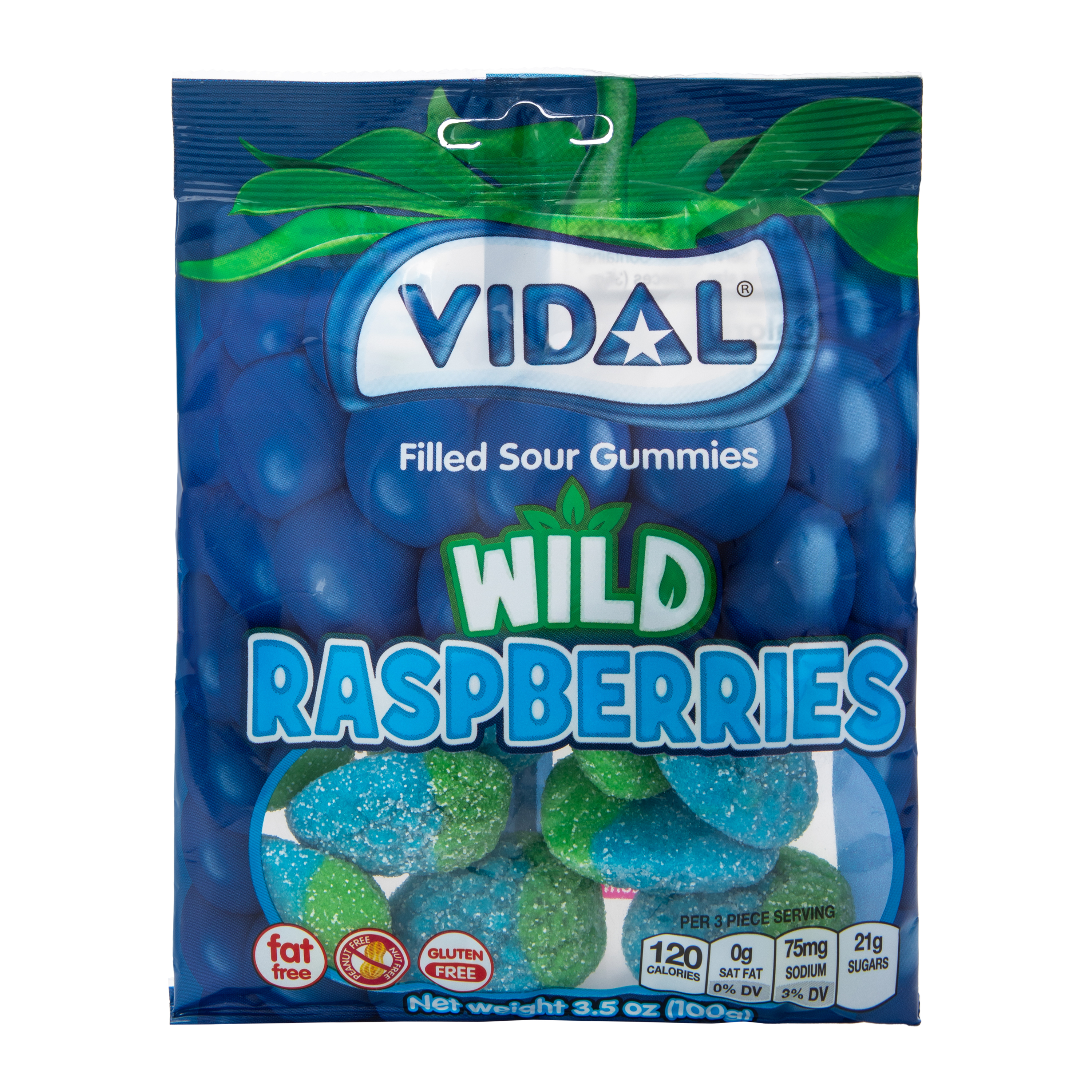 Vidal® Wild Raspberries Filled Sour Gummies 3.5oz