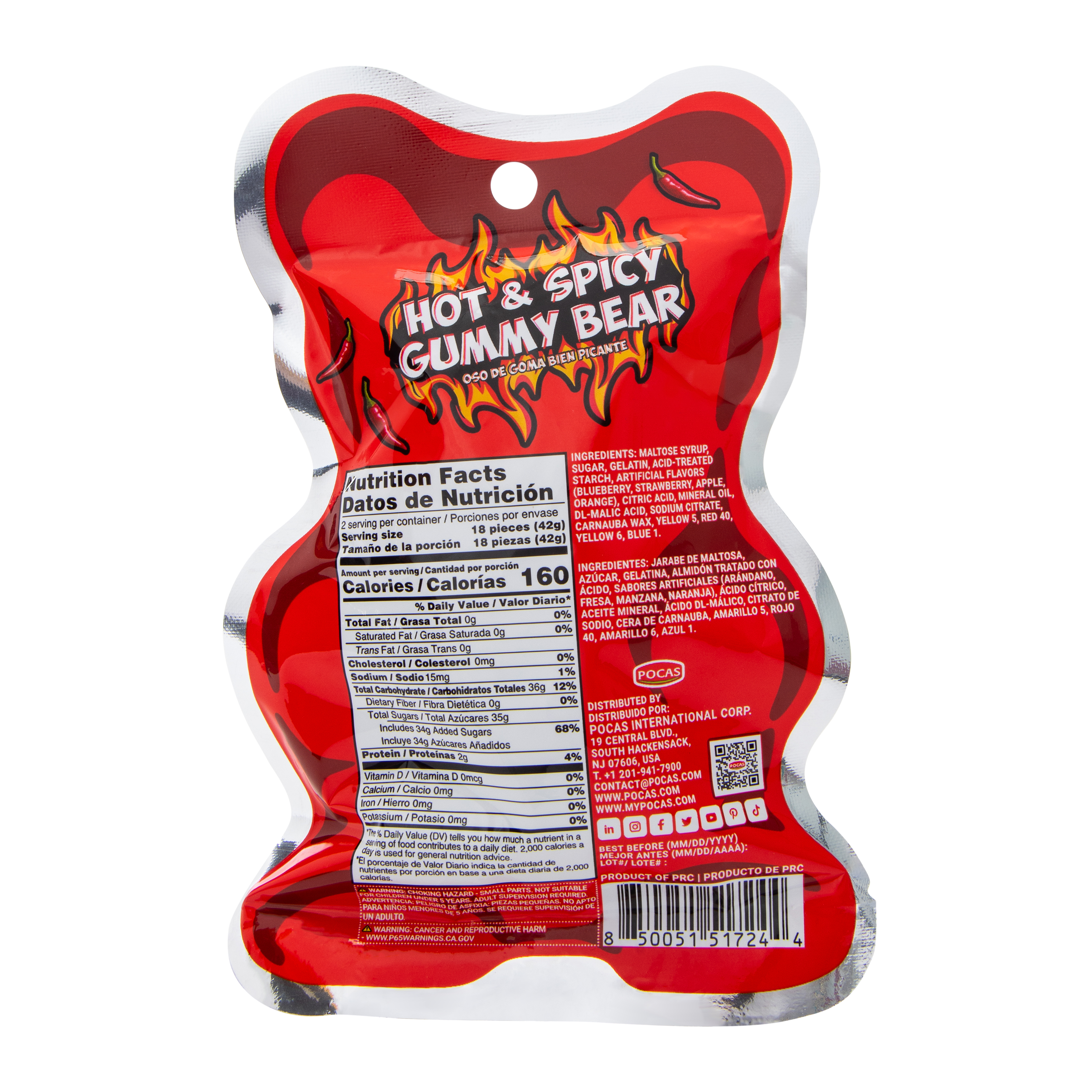 Pocas Hot & Spicy Gummy Bear 2.95oz