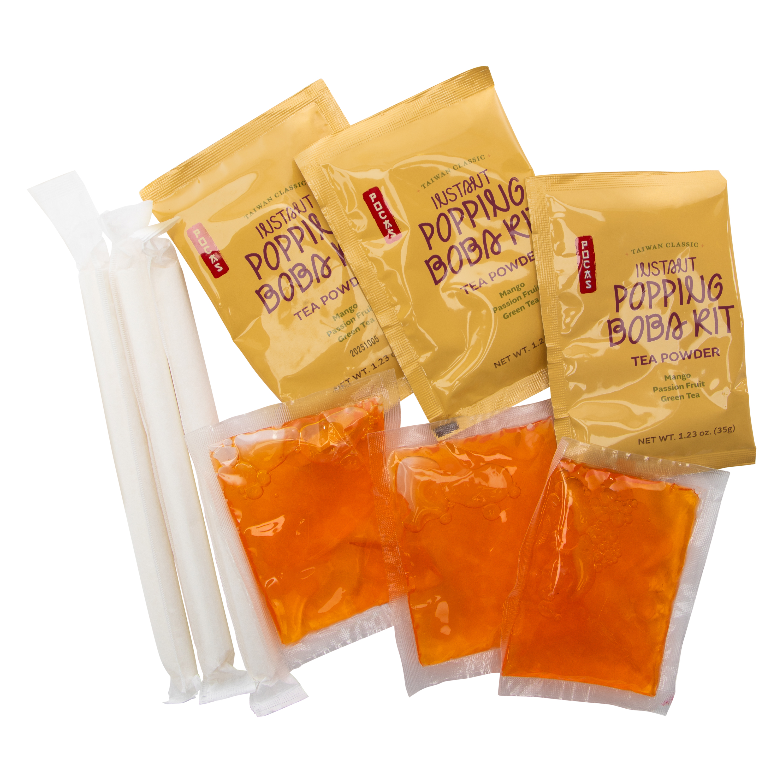 Pocas Instant Popping Boba Kit 8.9oz - Peach Oolong Tea