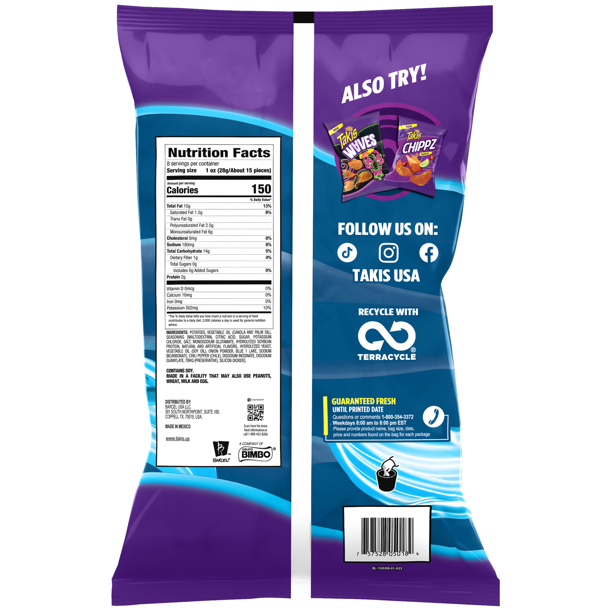 Takis® Waves Blue Heat™ Potato Chips 8oz