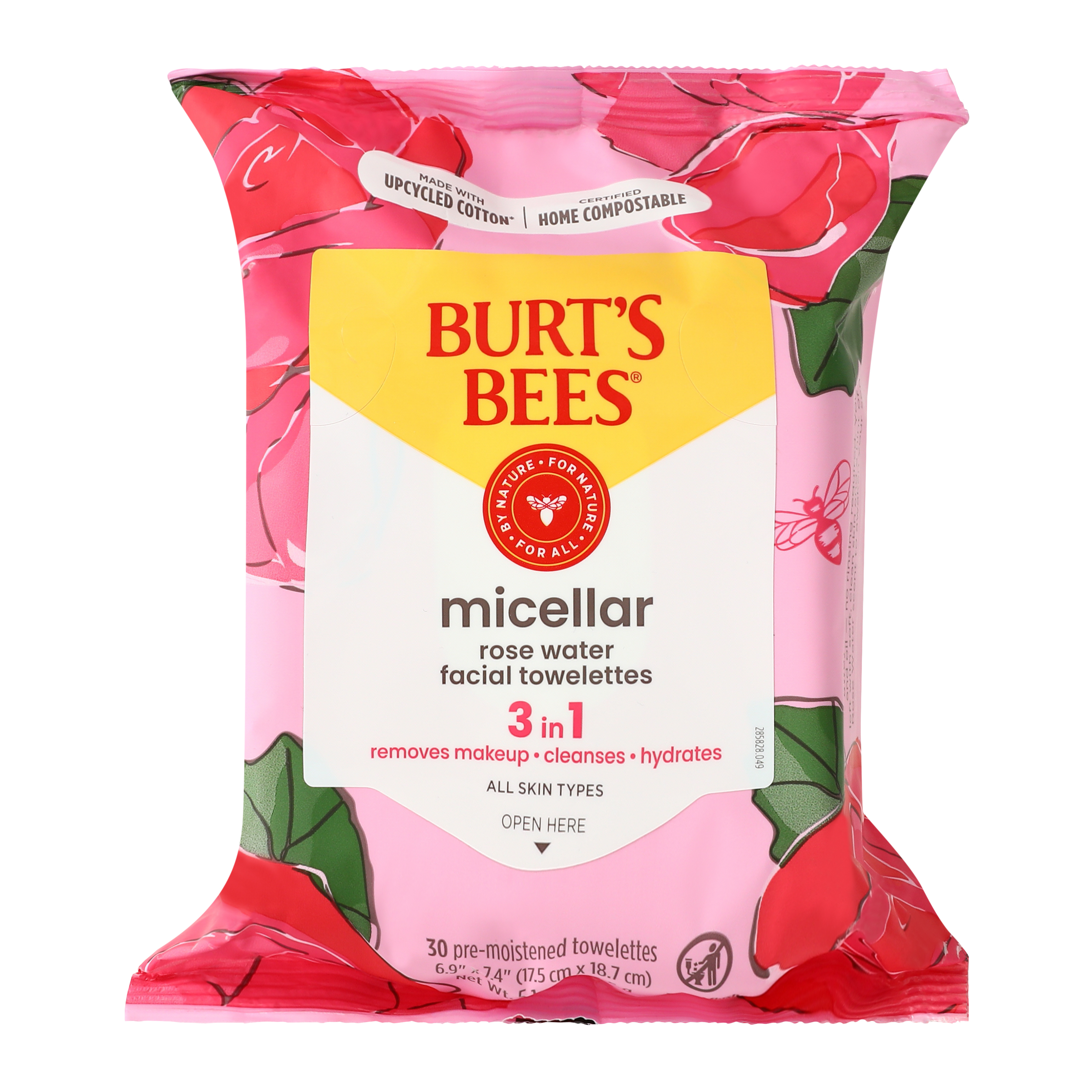 Burt's Bees® Micellar Rose Water Facial Towelettes 30-Count