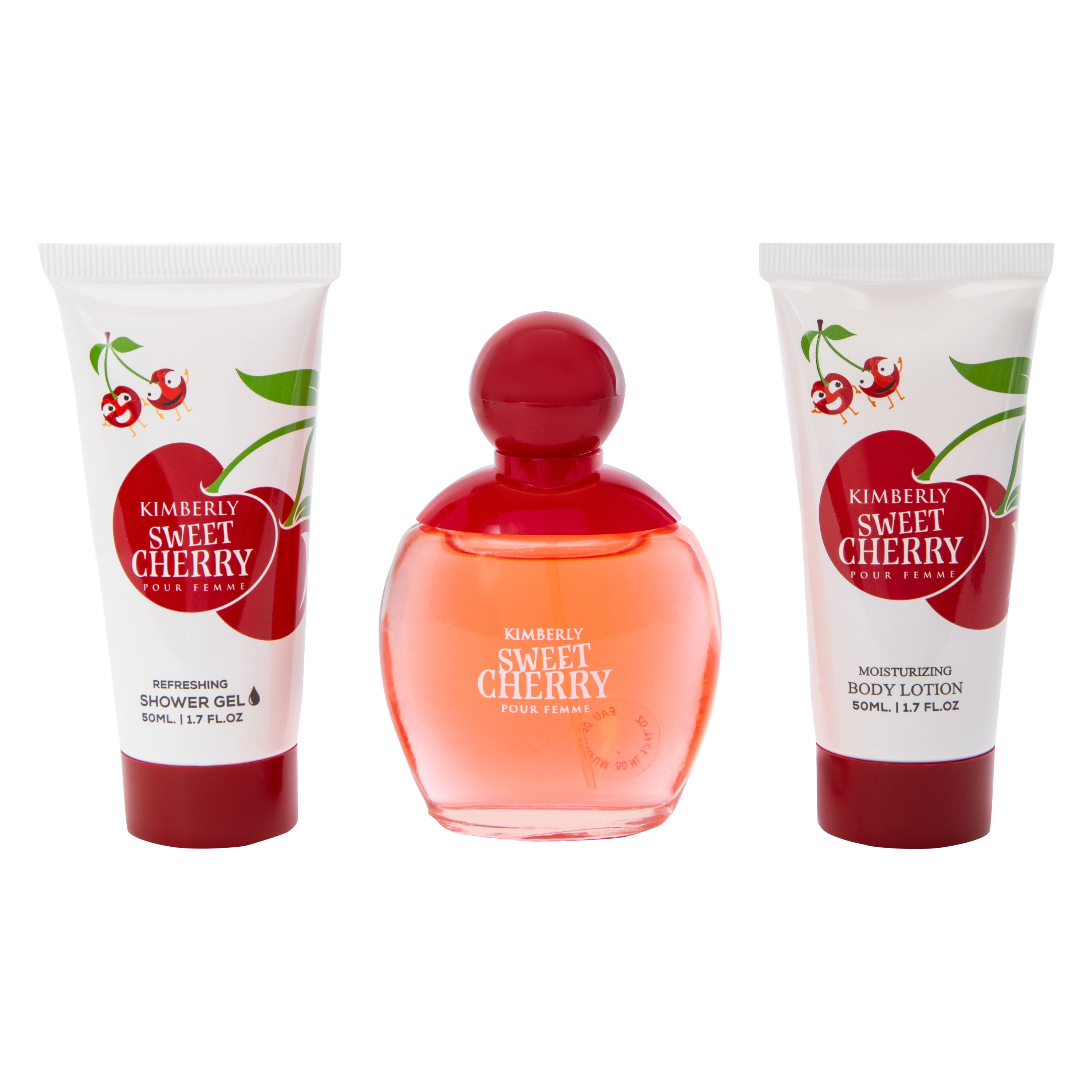 Womens Kimberly Sweet Cherry Pour Femme Fragrance Gift Set 3-Piece