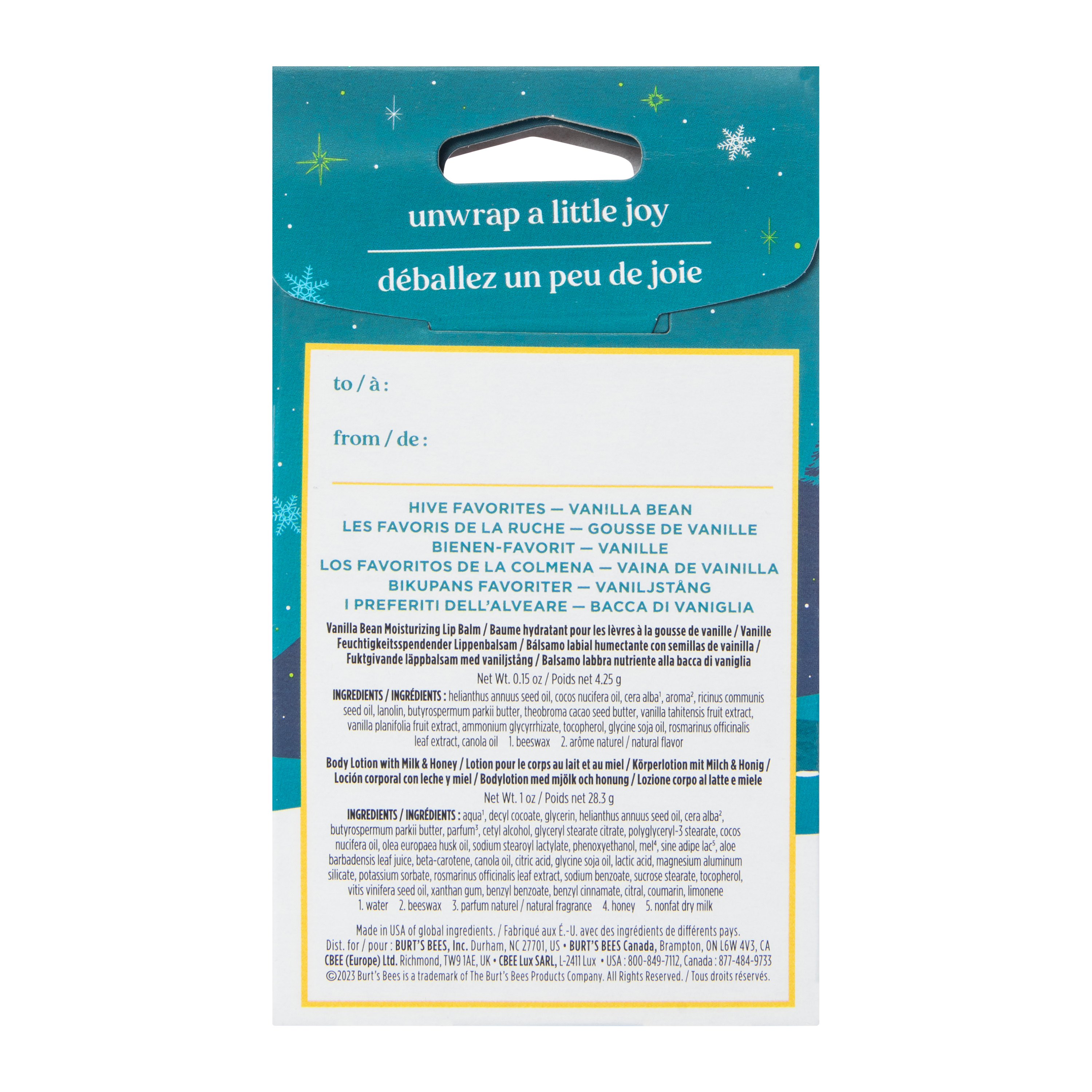 Burt's Bees® Hive Favorites - Vanilla Bean