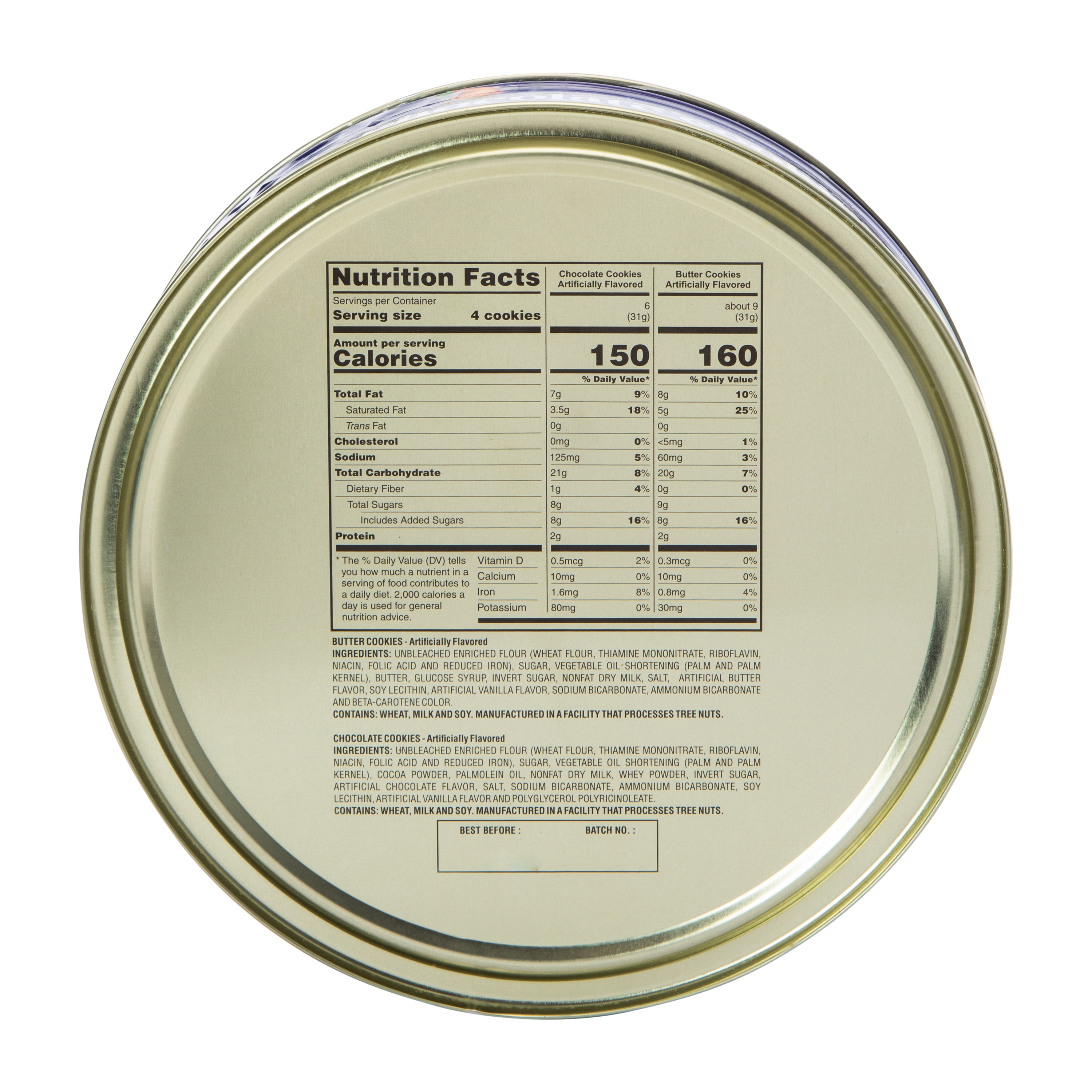 Merry Christmas Butter & Chocolate Cookies 16oz