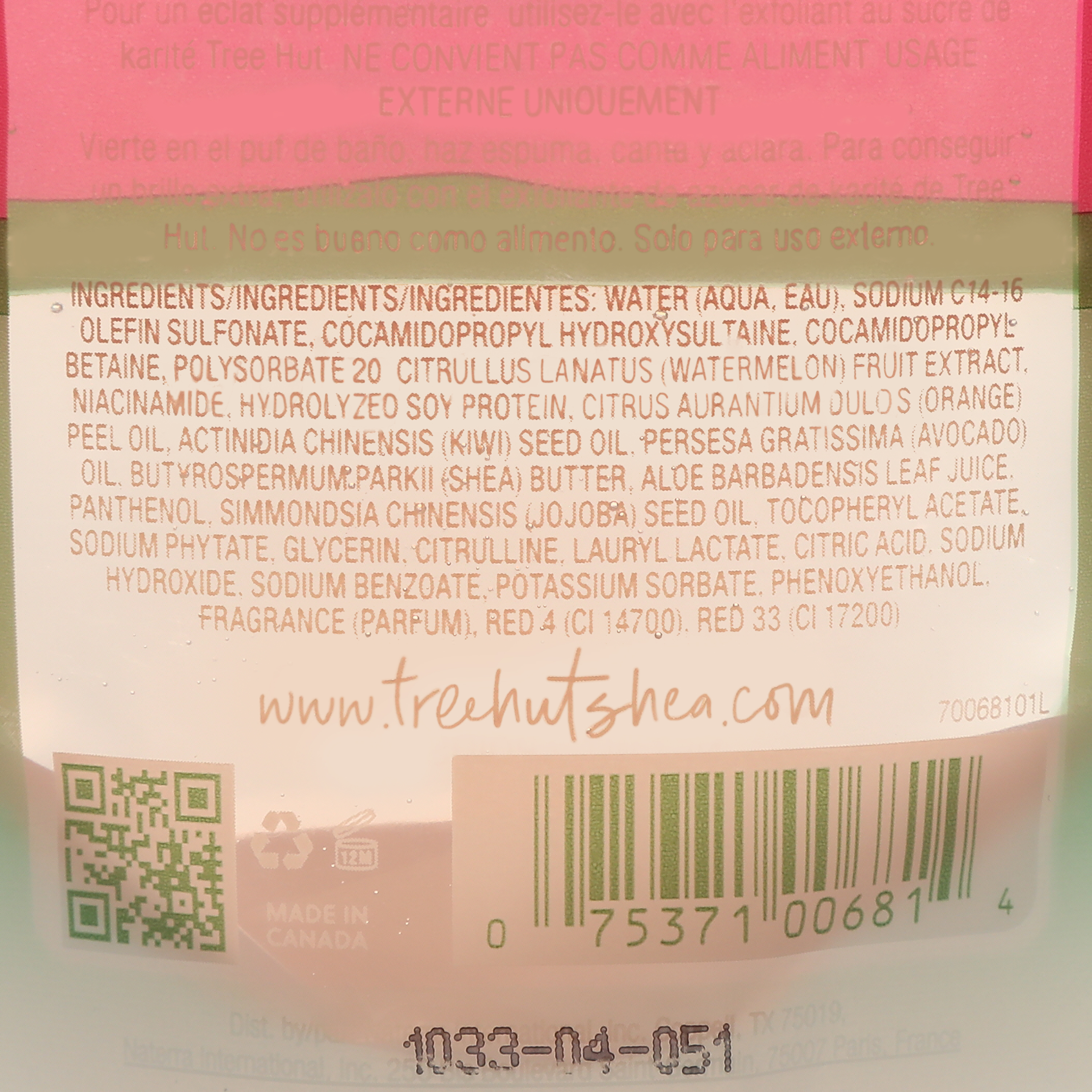 Tree Hut® Watermelon Foaming Gel Wash 3.3oz