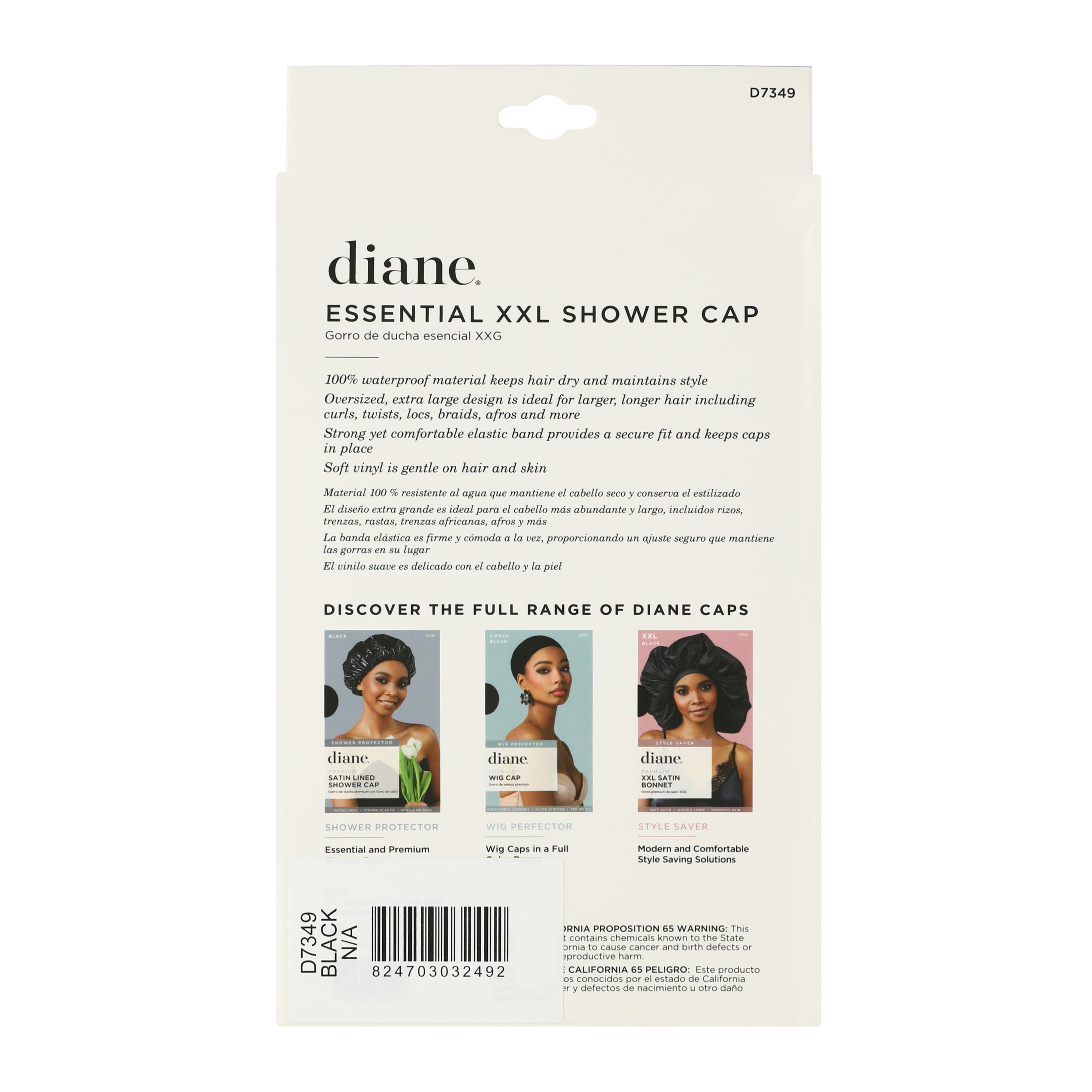 Diane® XXL Shower Cap - Black