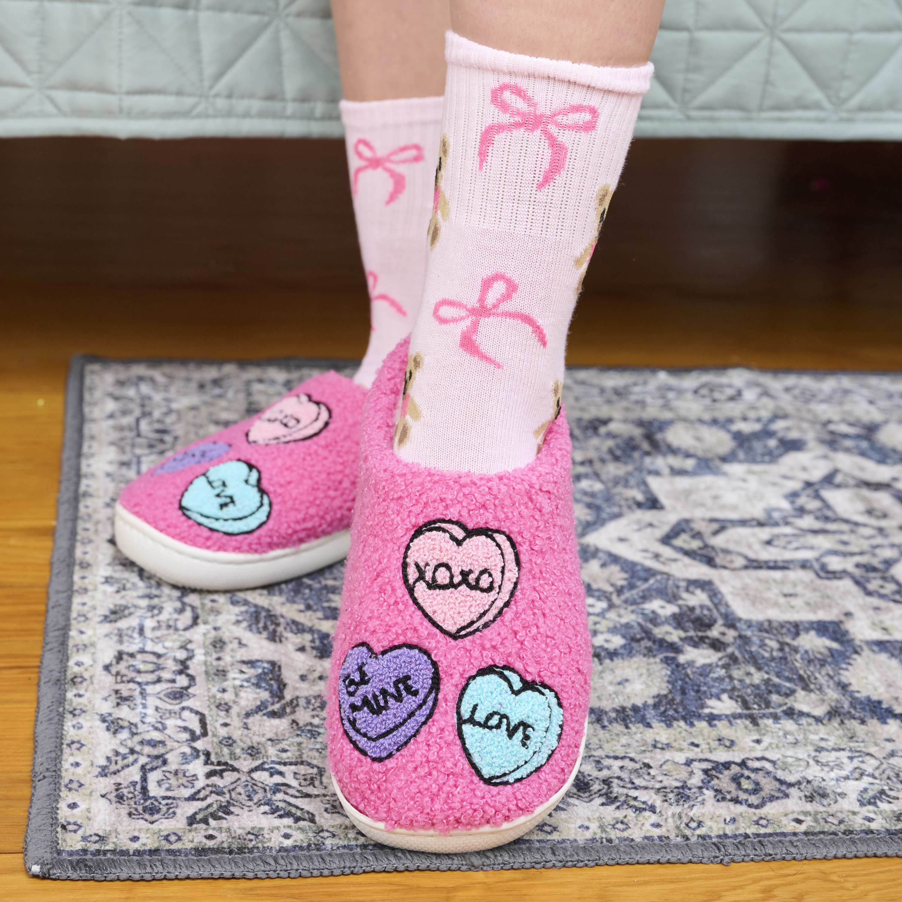 Ladies Valentine's Icon Fluffy Slipper