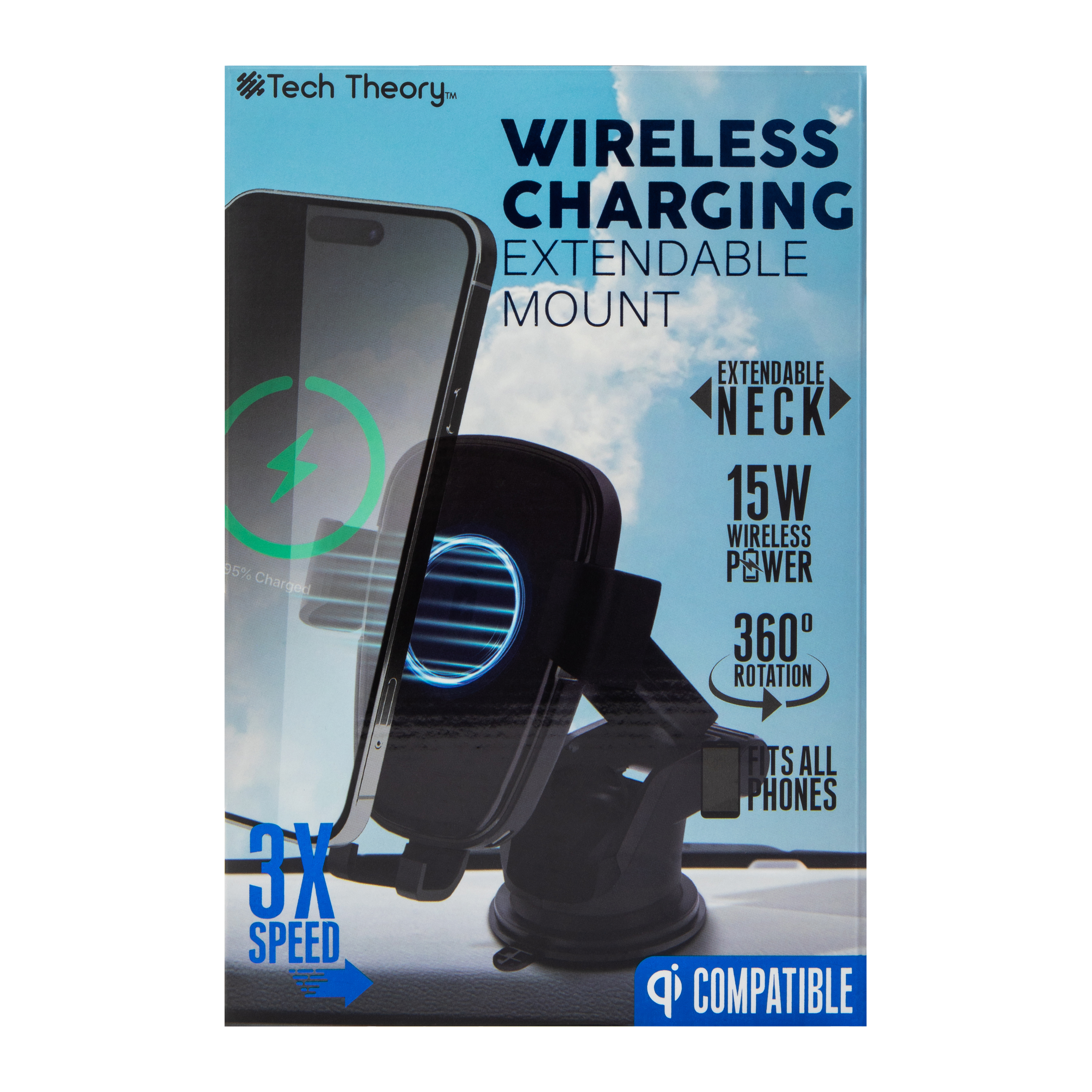 Tech Theory™ Wireless Charging Extendable Mount