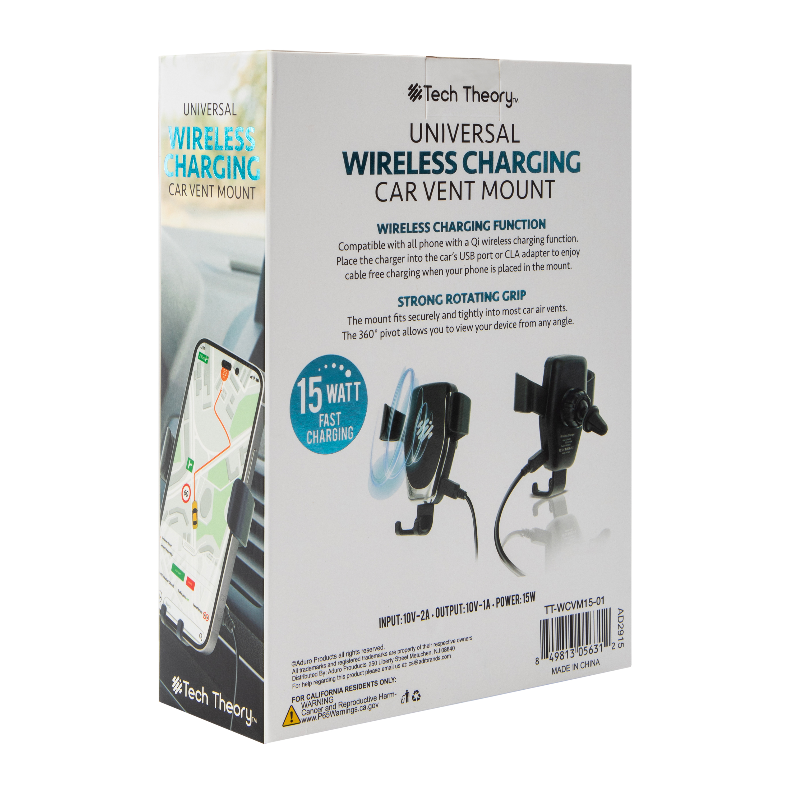 Tech Theory™ Universal Wireless Charging Car Vent Mount