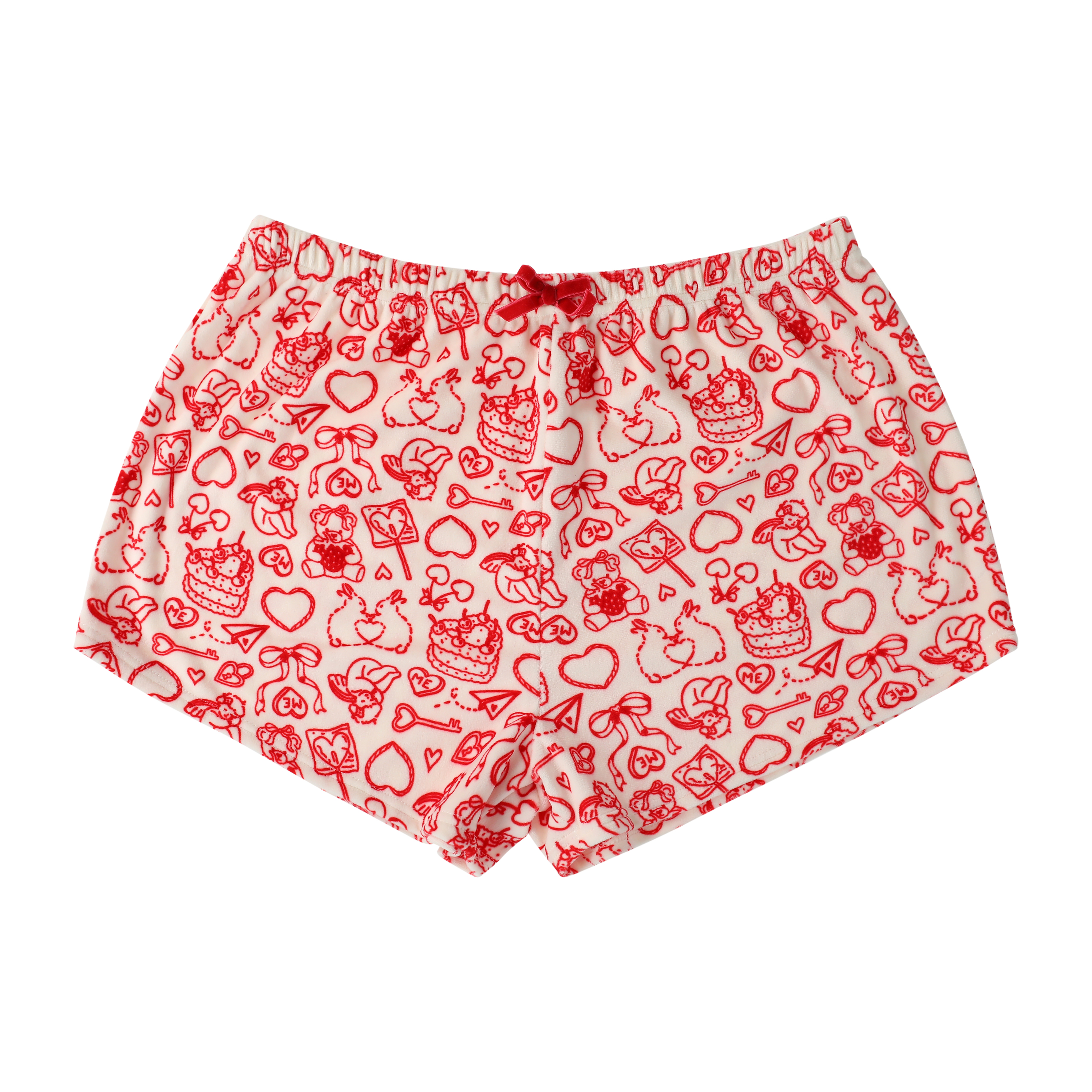 Juniors Plush Heart Lollipop Shorts