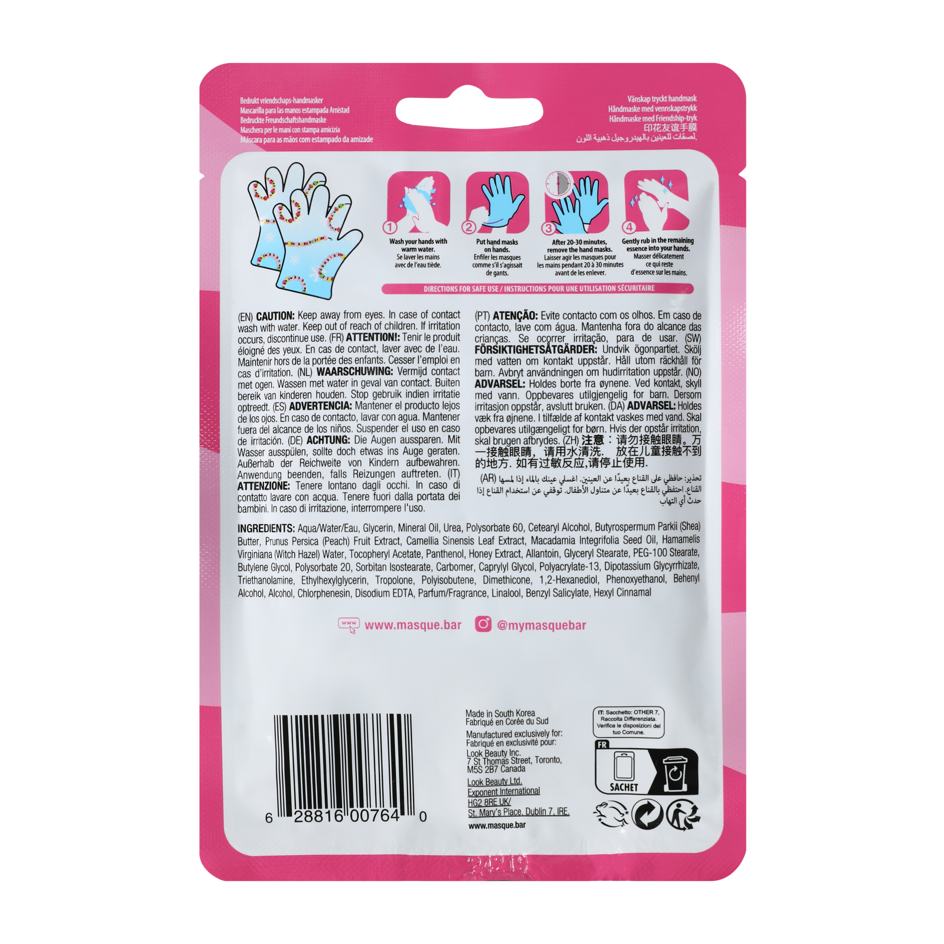 Masque B.A.R™ Printed! Friendship Hand Mask 1-Count