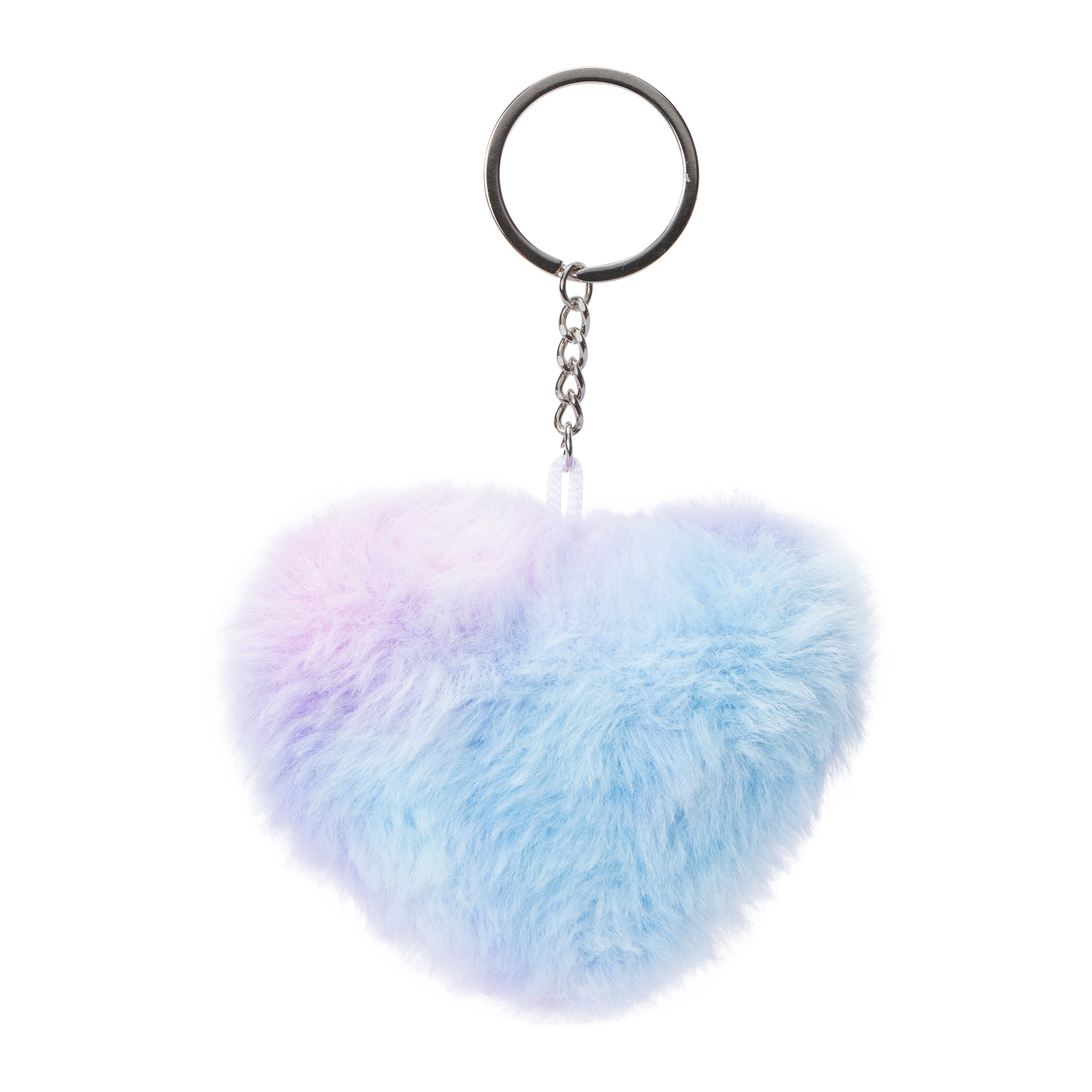 Ombre Heart Pom Keyring