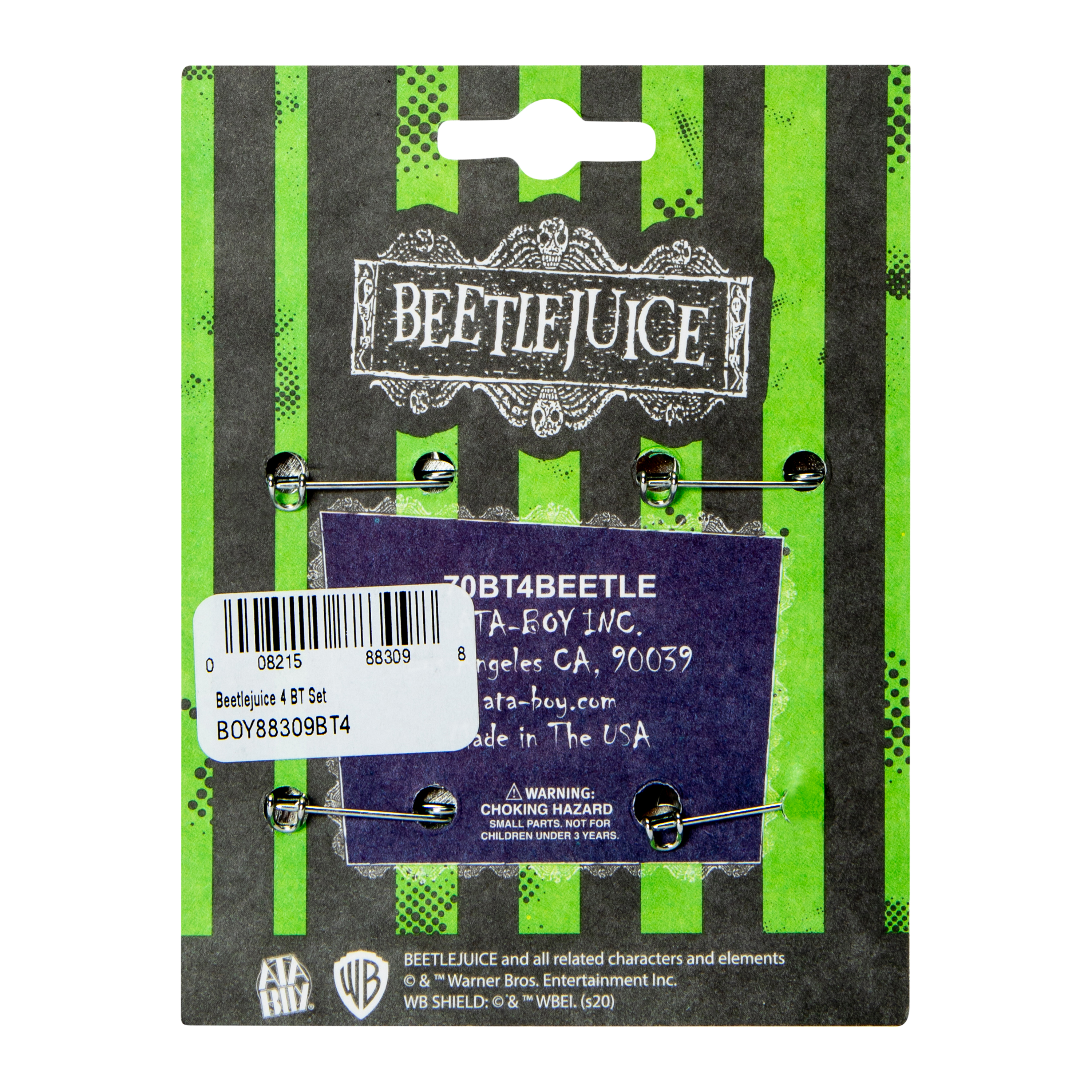 Halloween Button Pins 4-Pack Set