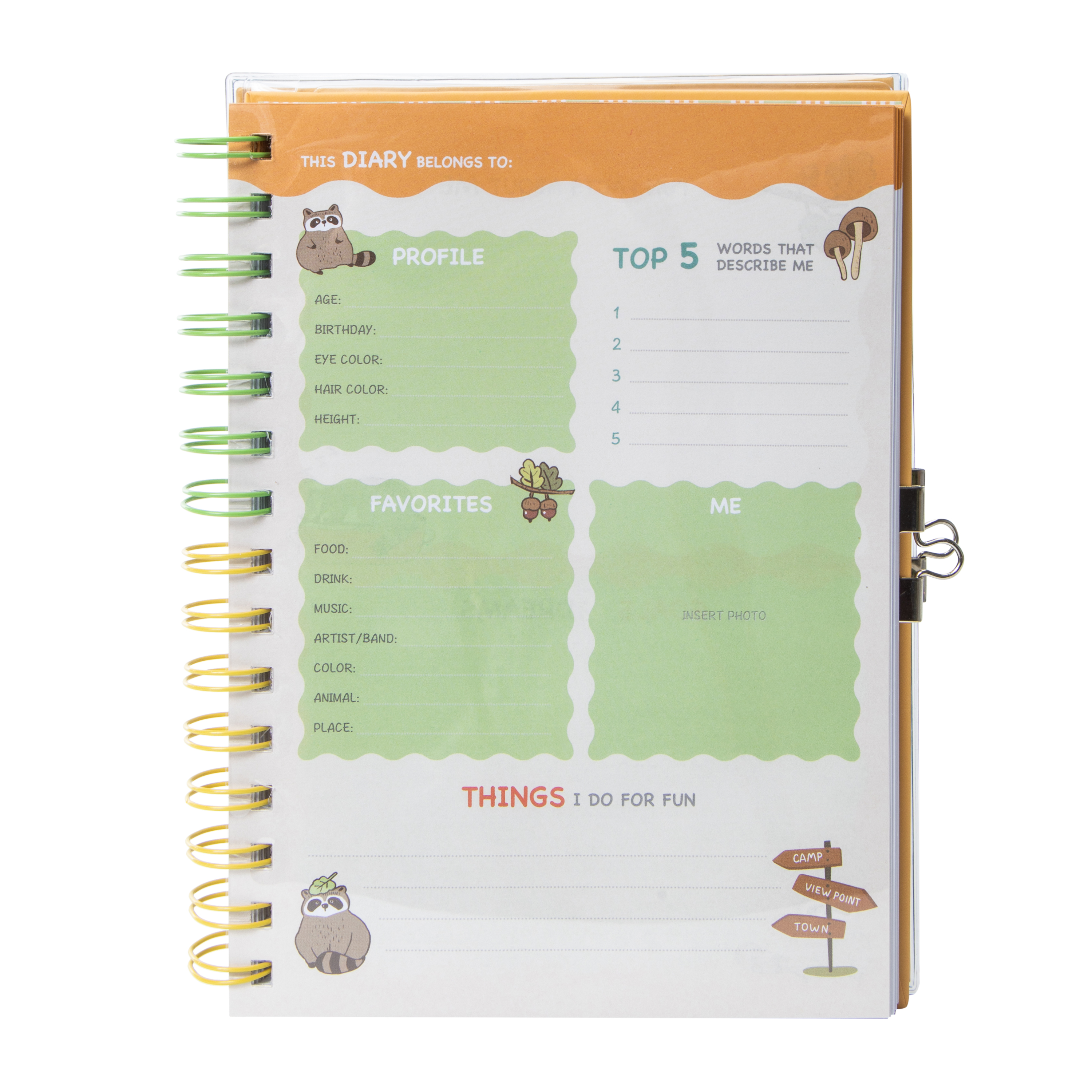 Animal Bracelet Glitter Journal With Key & Lock