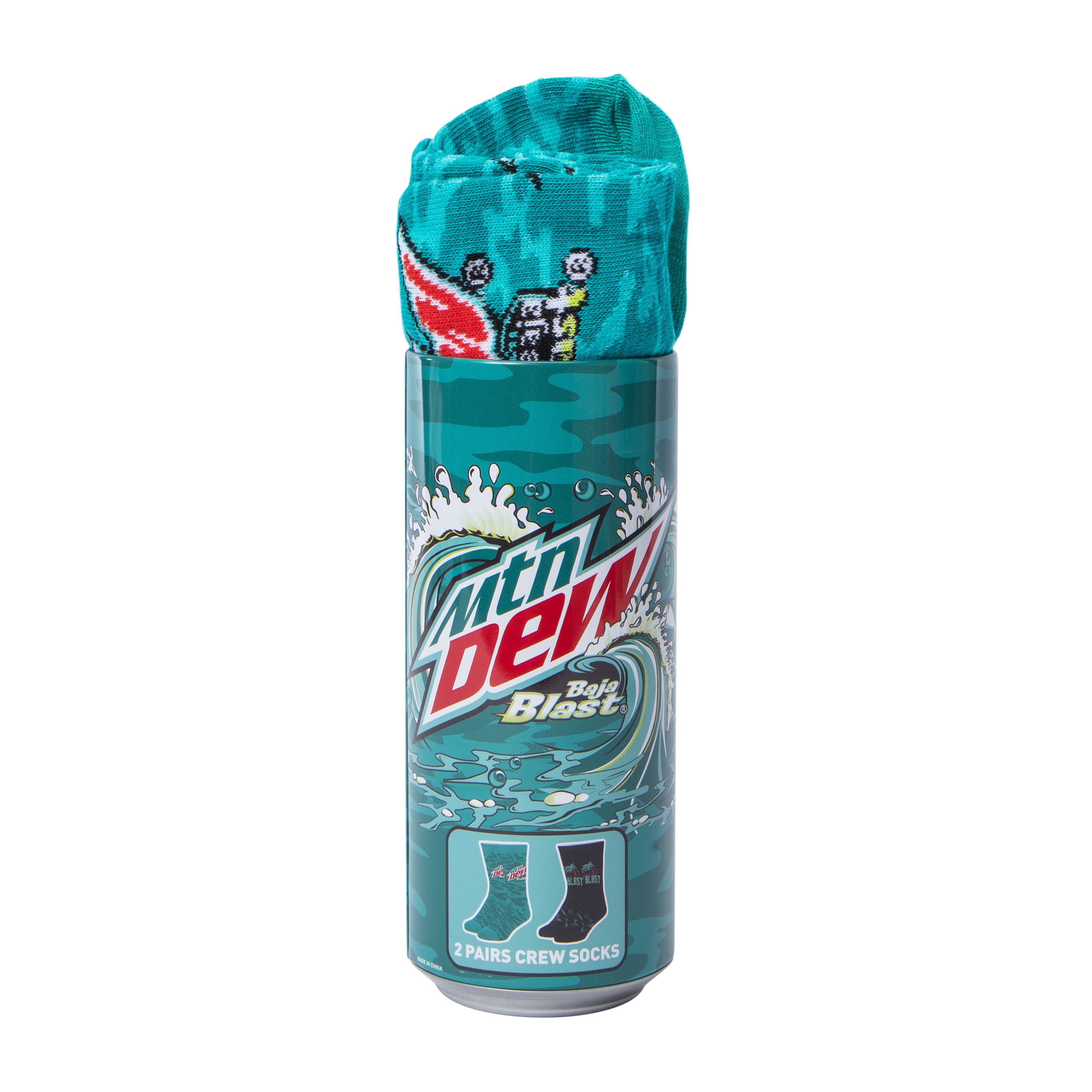 Mountain Dew Baja Blast® Crew Socks Can 2-Pack