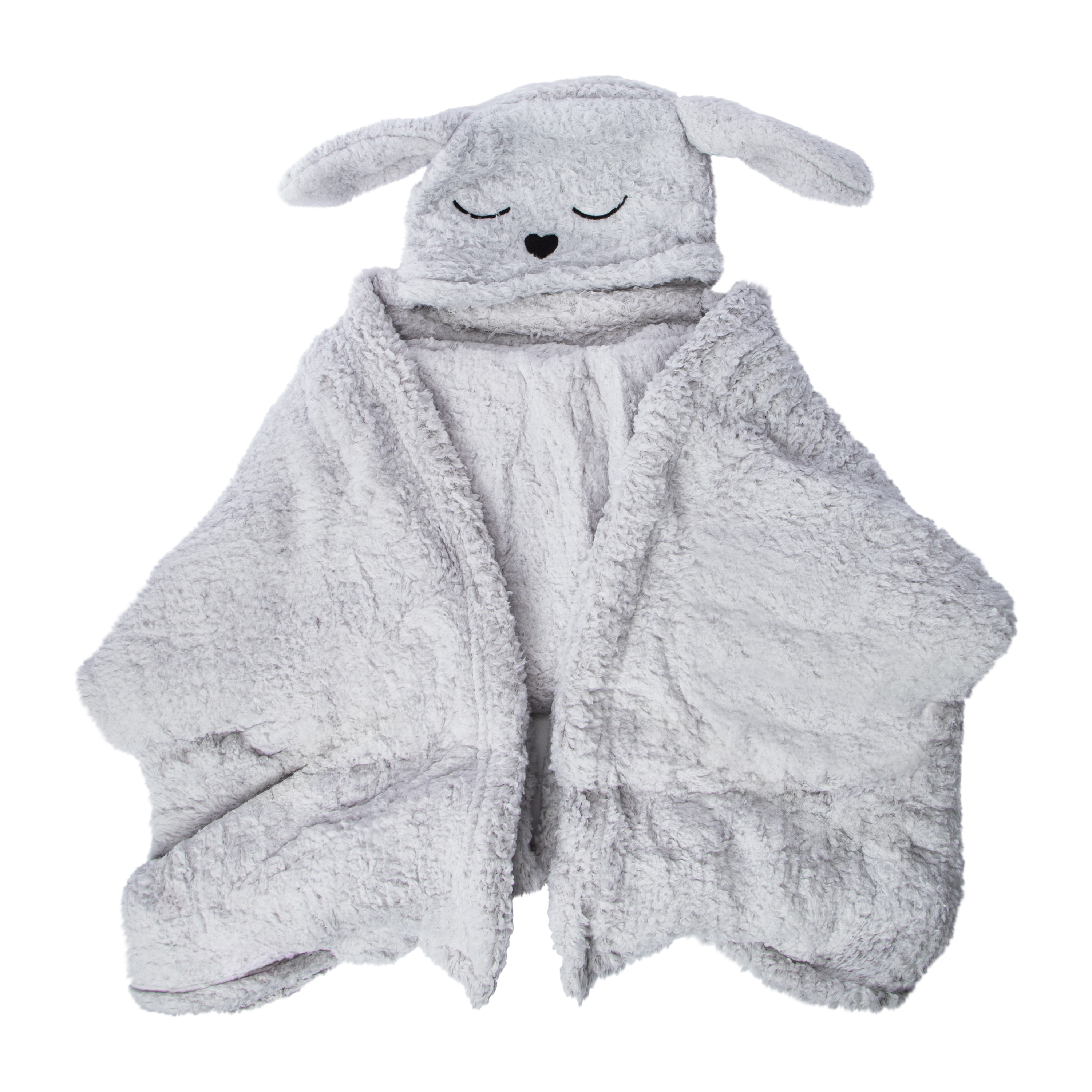 Bunny Sherpa Hooded Blanket 50in x 60in