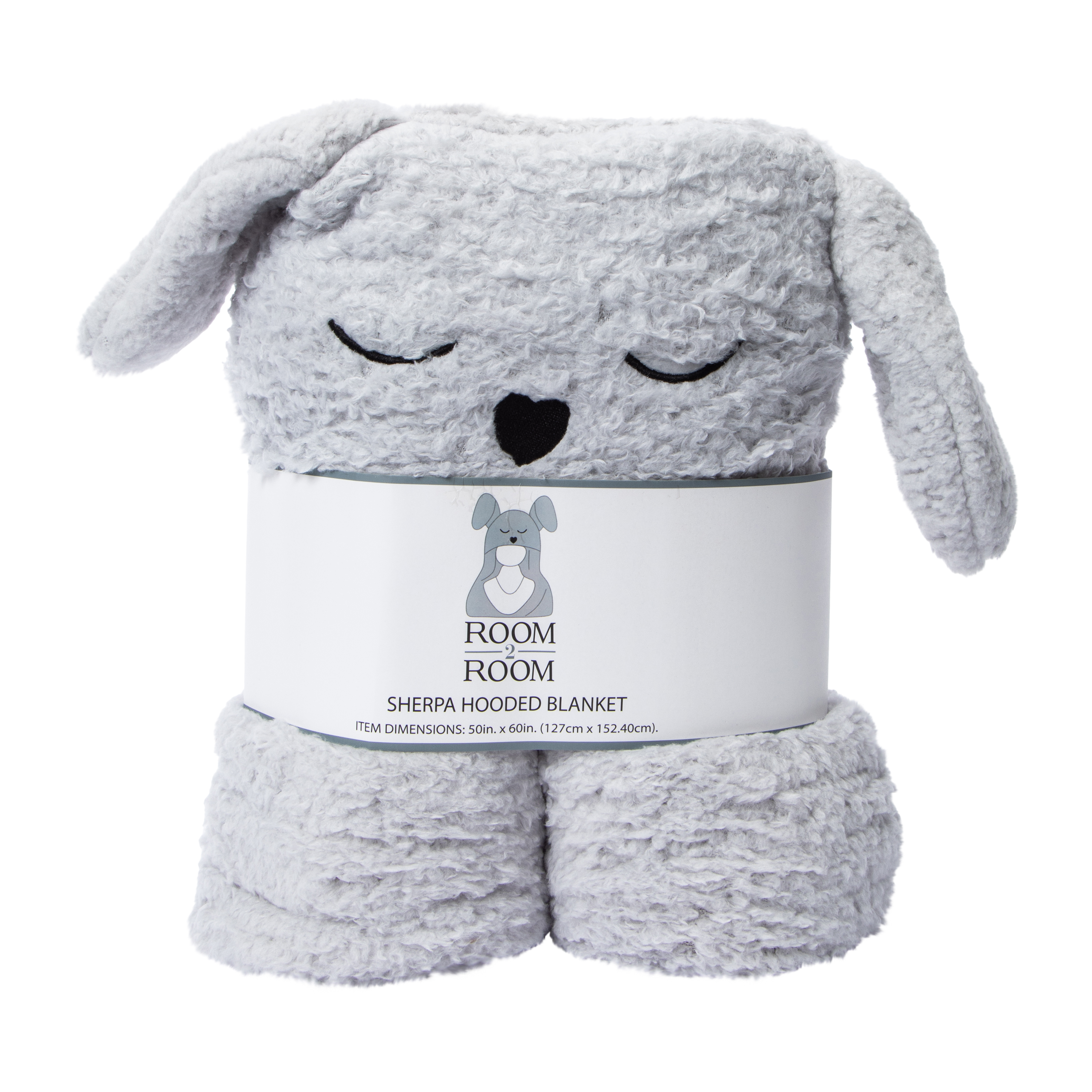 Bunny Sherpa Hooded Blanket 50in x 60in
