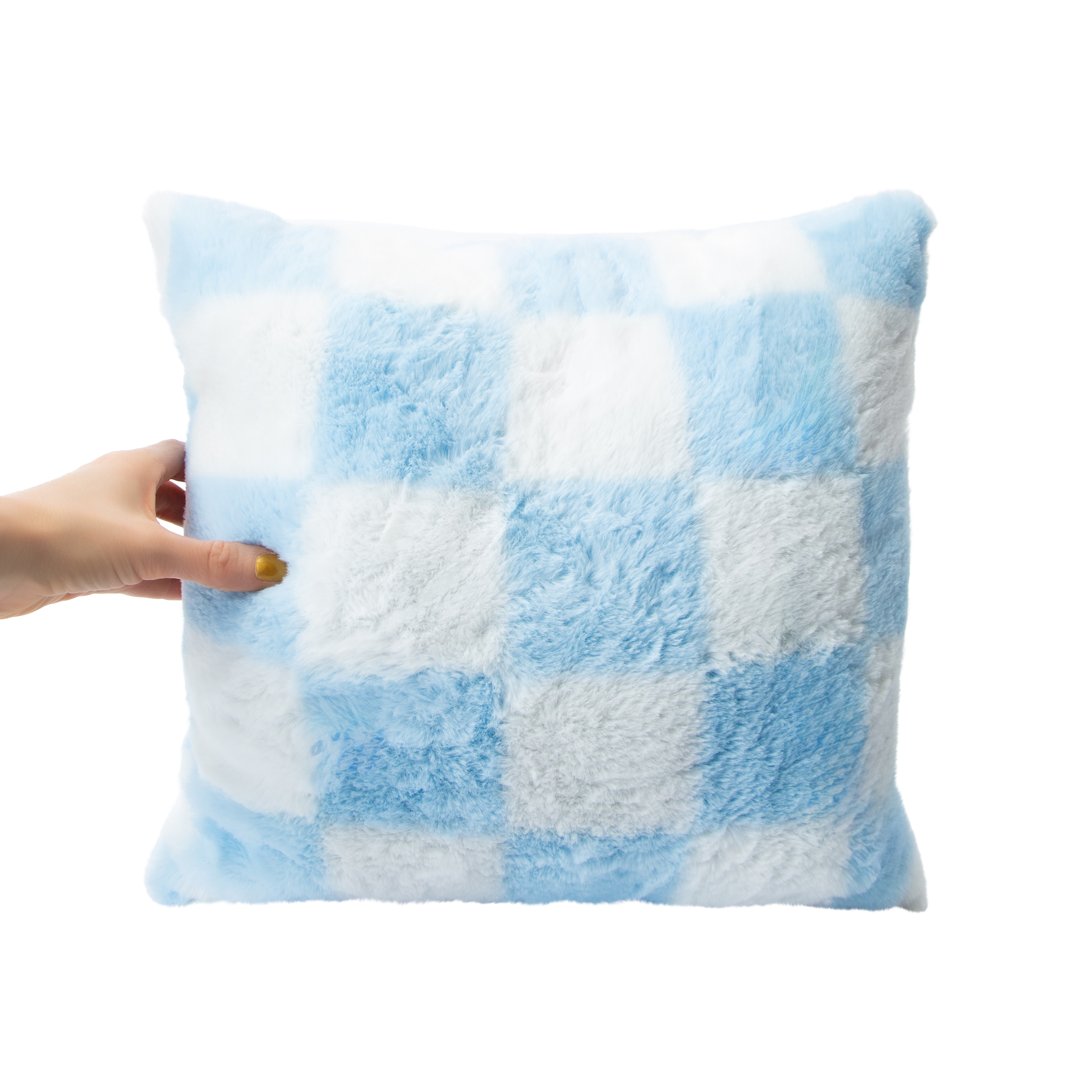Blue Checkered Soft Pillow 16in x 16in x 2.5in | Five Below