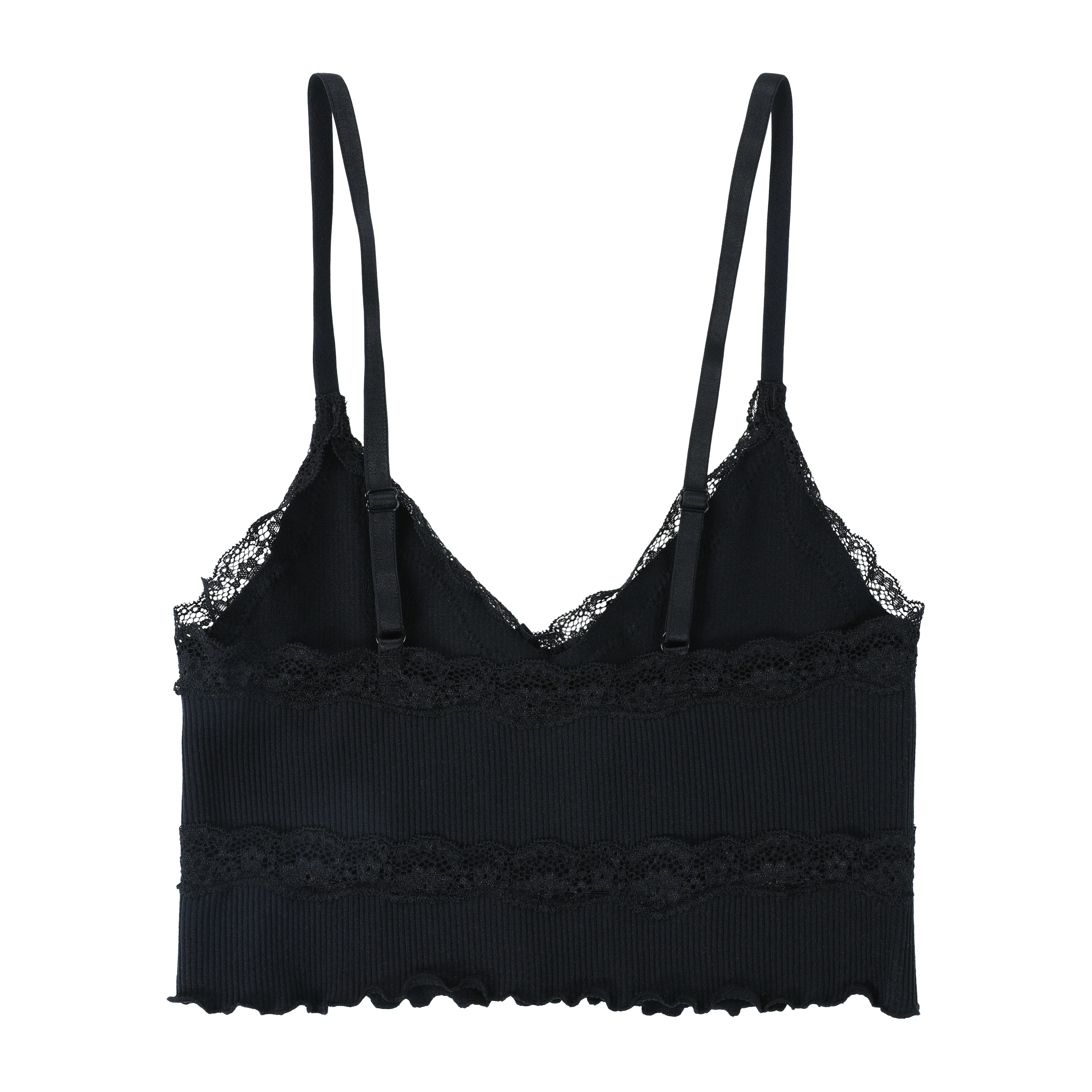 Juniors Rib Cami Top With Lace