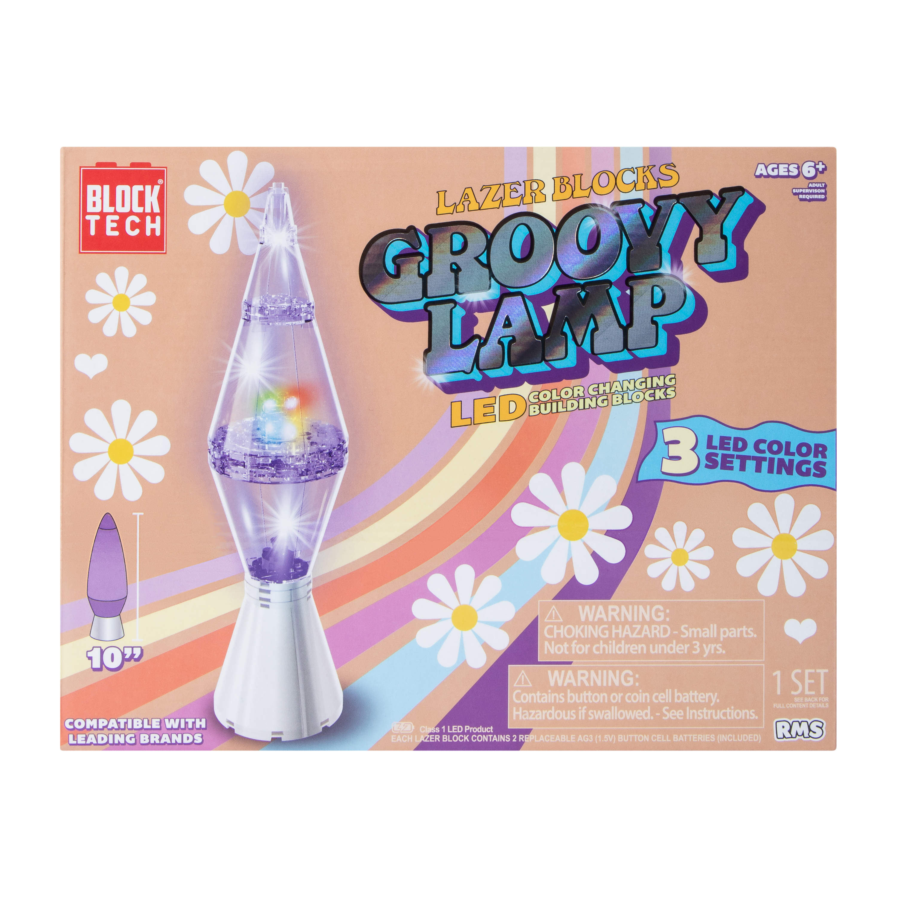 Block Tech® Lazer Blocks Groovy Lamp LED Building Blocks Set