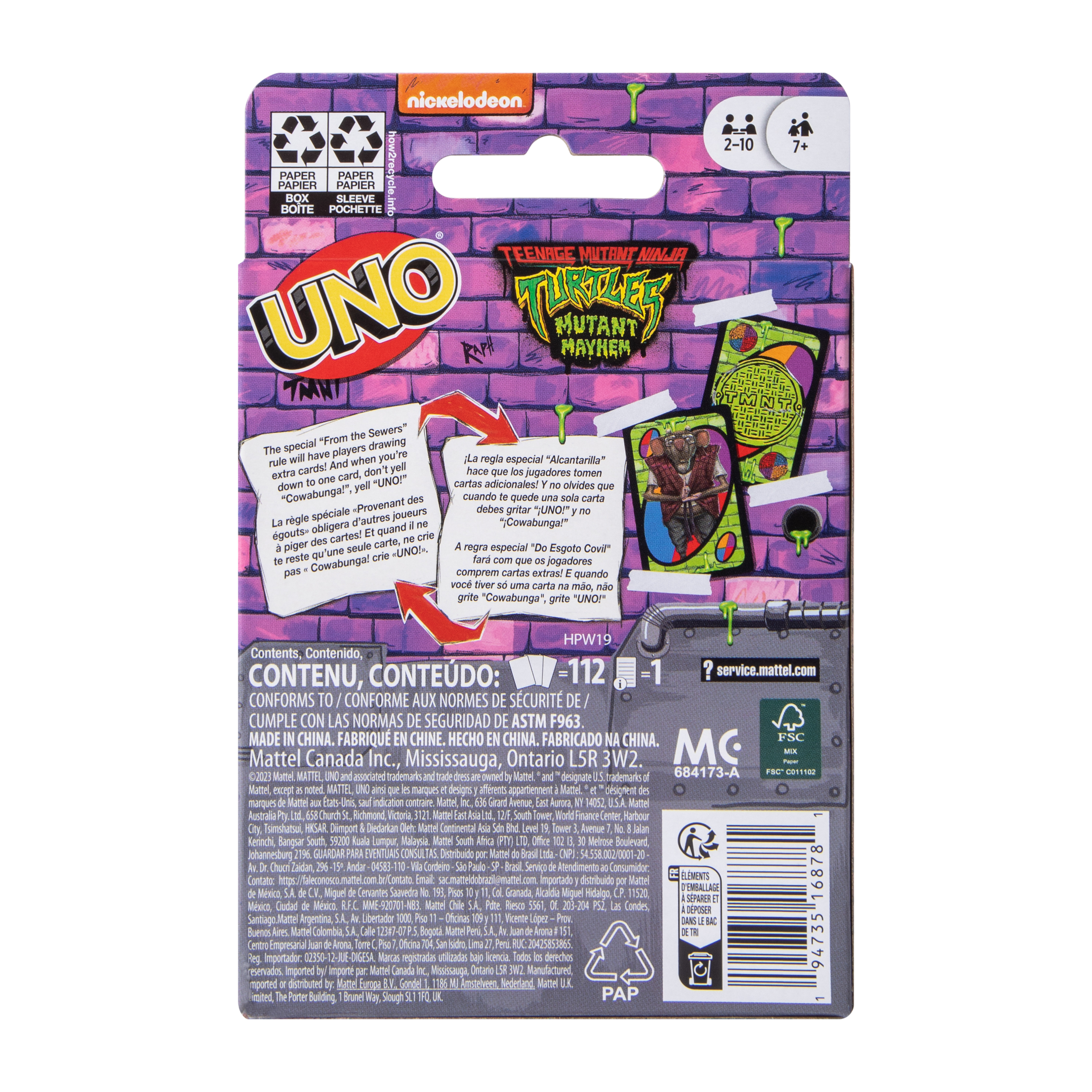 UNO® Teenage Mutant Ninja Turtles Mutant Mayhem Playing Card Game