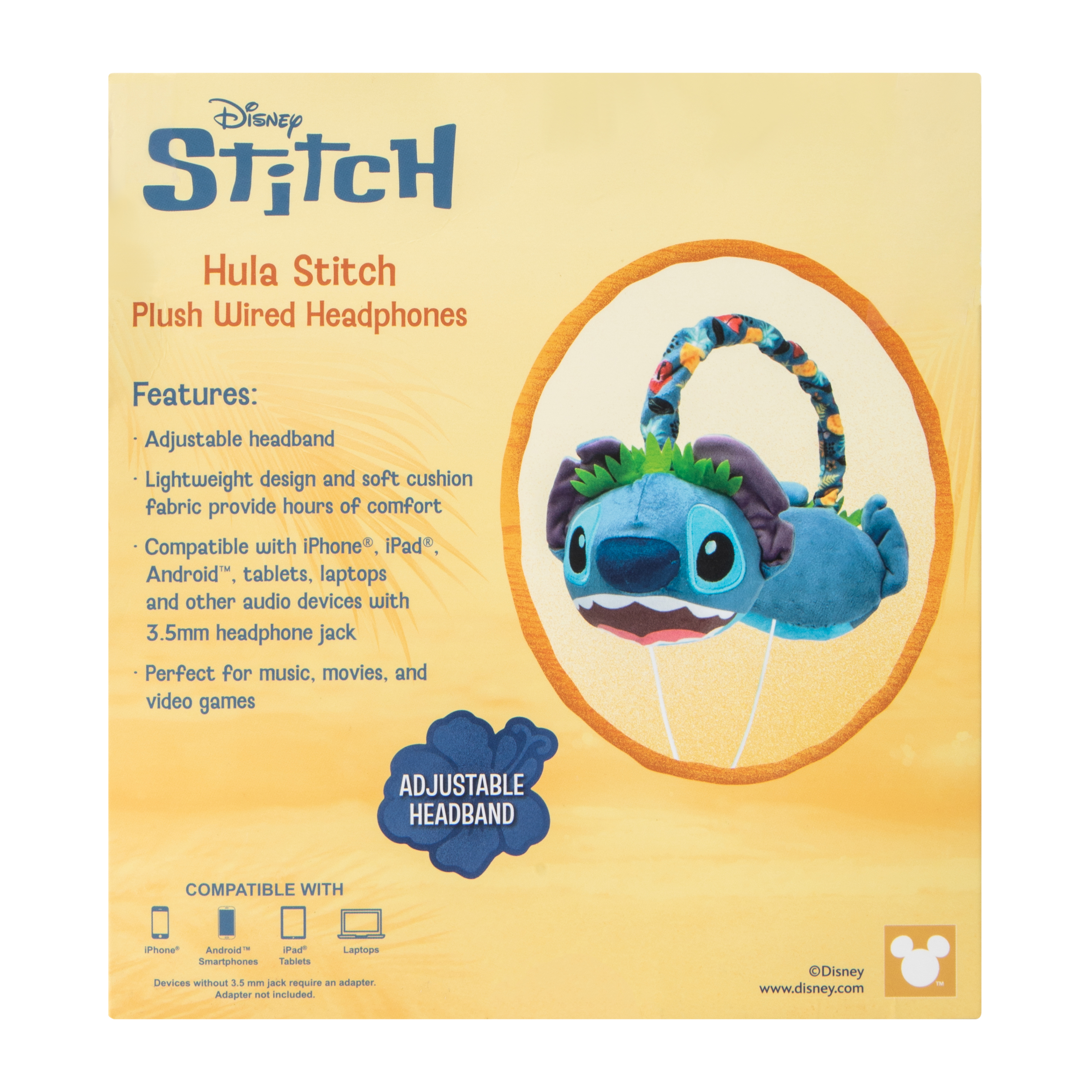 Disney Stitch Hula Stitch Plush Wired Headphones