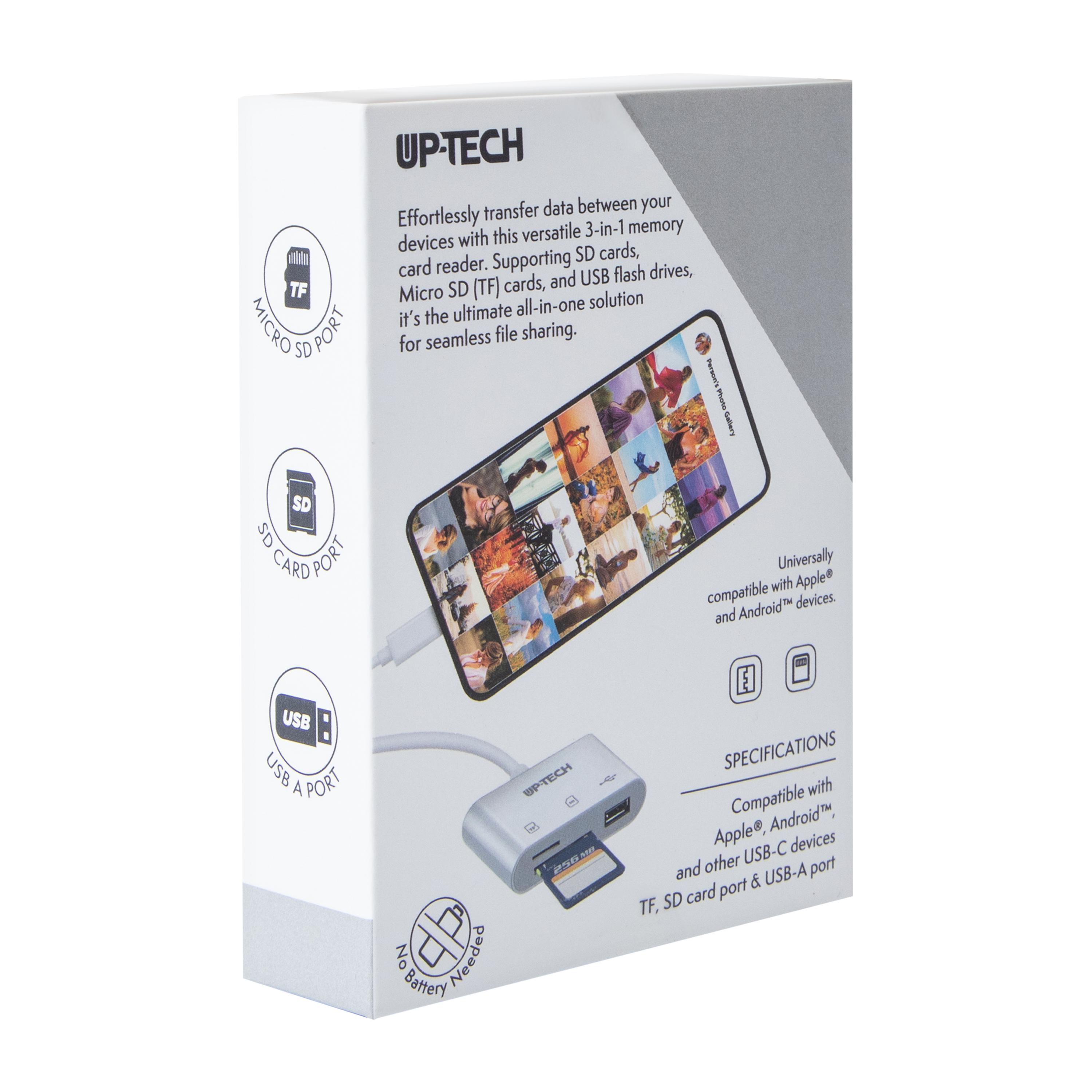 Up-Tech 3-In-1 Memory Card Reader