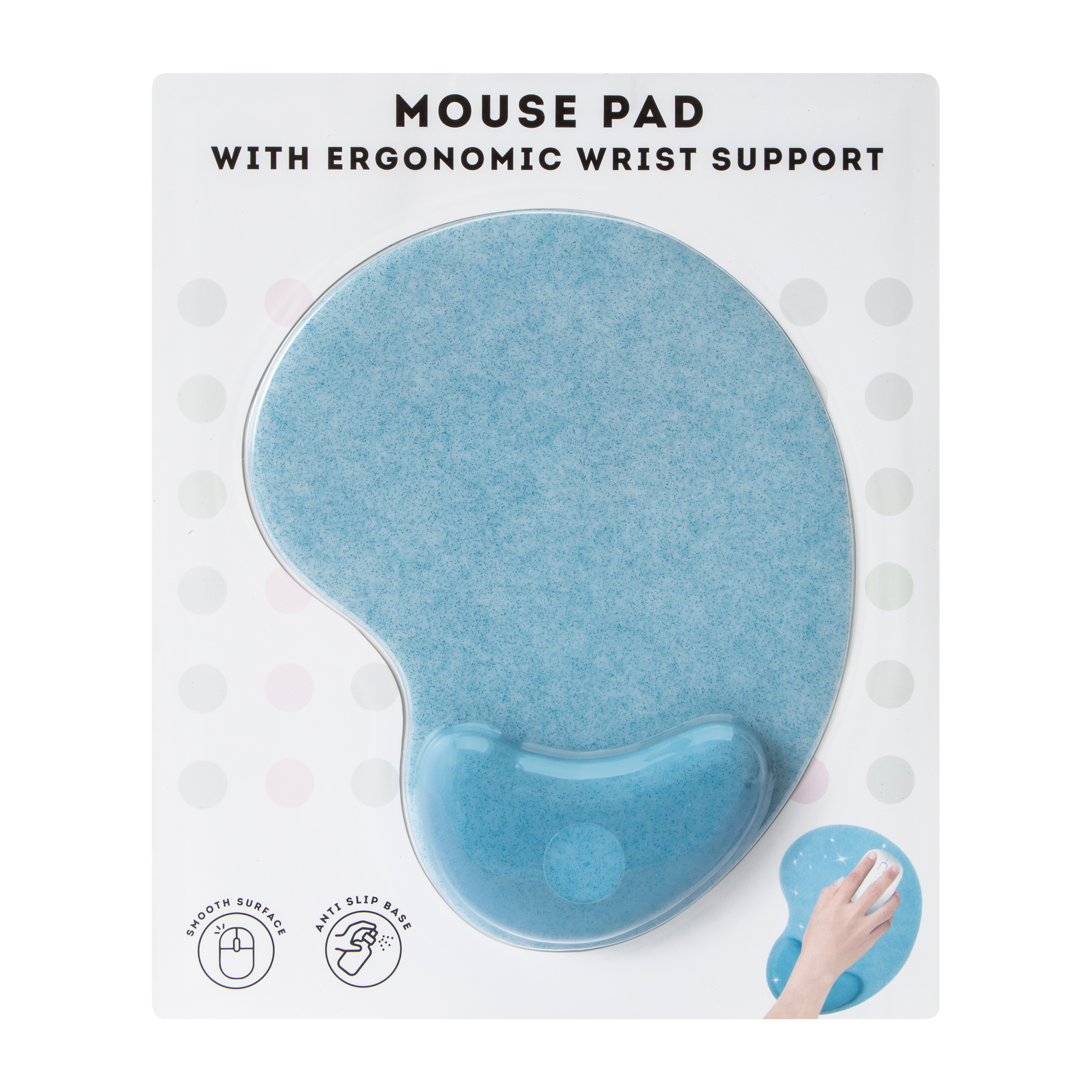Glitter Mouse Pad With Ergonomic Wrist Support